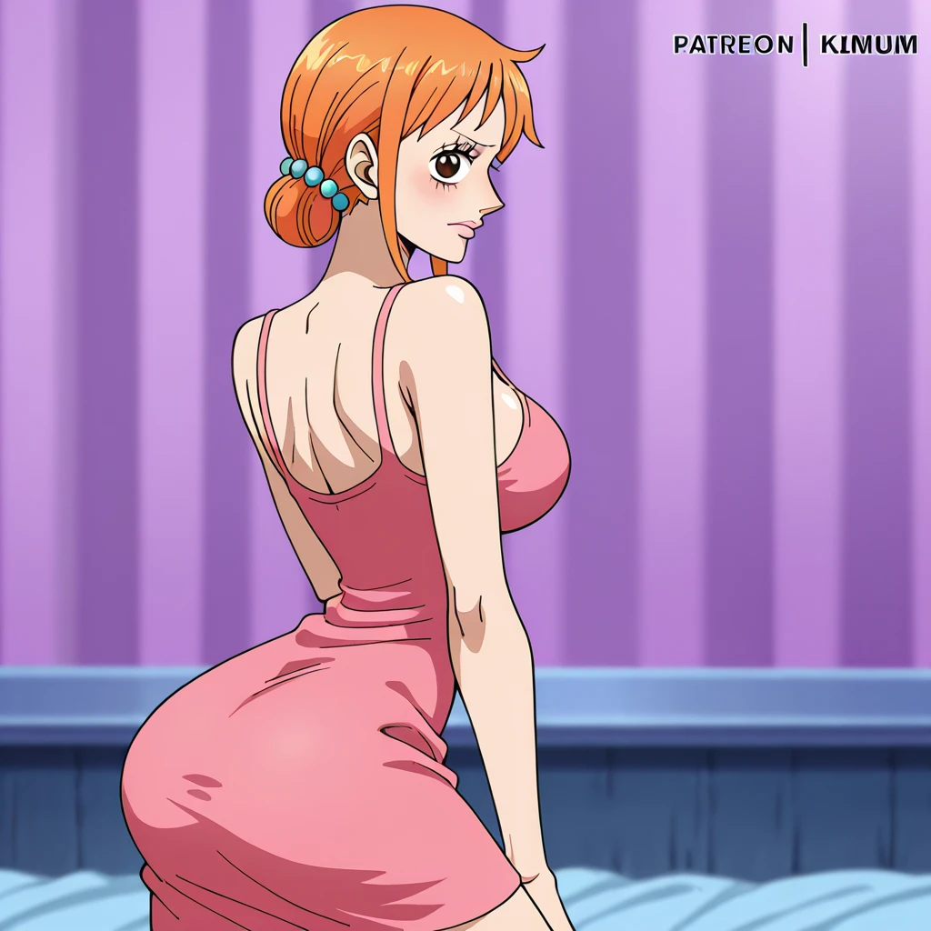 Redhead anime girl in pink latex swimsuit, , Perfect body, Big round breasts, red hair with braids, Beautiful lighting, blue eyes, Beautiful feet, Braided Hair, Record Style, Ranma-chan, Autora Rumiko Takahashi, Baseado em obra de Rumiko Takahashi, Anime Ranma 1/2, big , Big and round breasts, Sexy deco, Strong hips, Big Ass, Volumizing breasts
