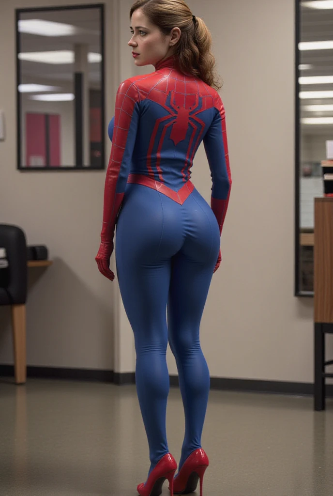 (((HUGE ASS))) Vanessa Kirby in spiderman suit lying on bed, skinny, slim thick, small waist, ((doggy)), 8k