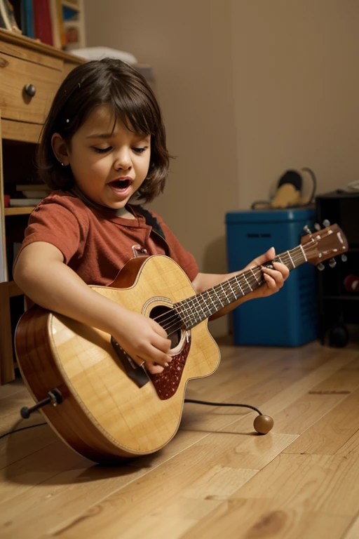 Arafed girl sitting on a sofa with a guitar, playing the guitar, playing a guitar, playing the guitar, the girl plays the guitar, holding a guitar, jamming to music, tocando guitarra, tocando uma guitarra Gibson Les Paul, rocking out, tocando guitarra no palco, vibing to music, segurando guitarras, 2 anos, O guitarrista, he is a rockstar
