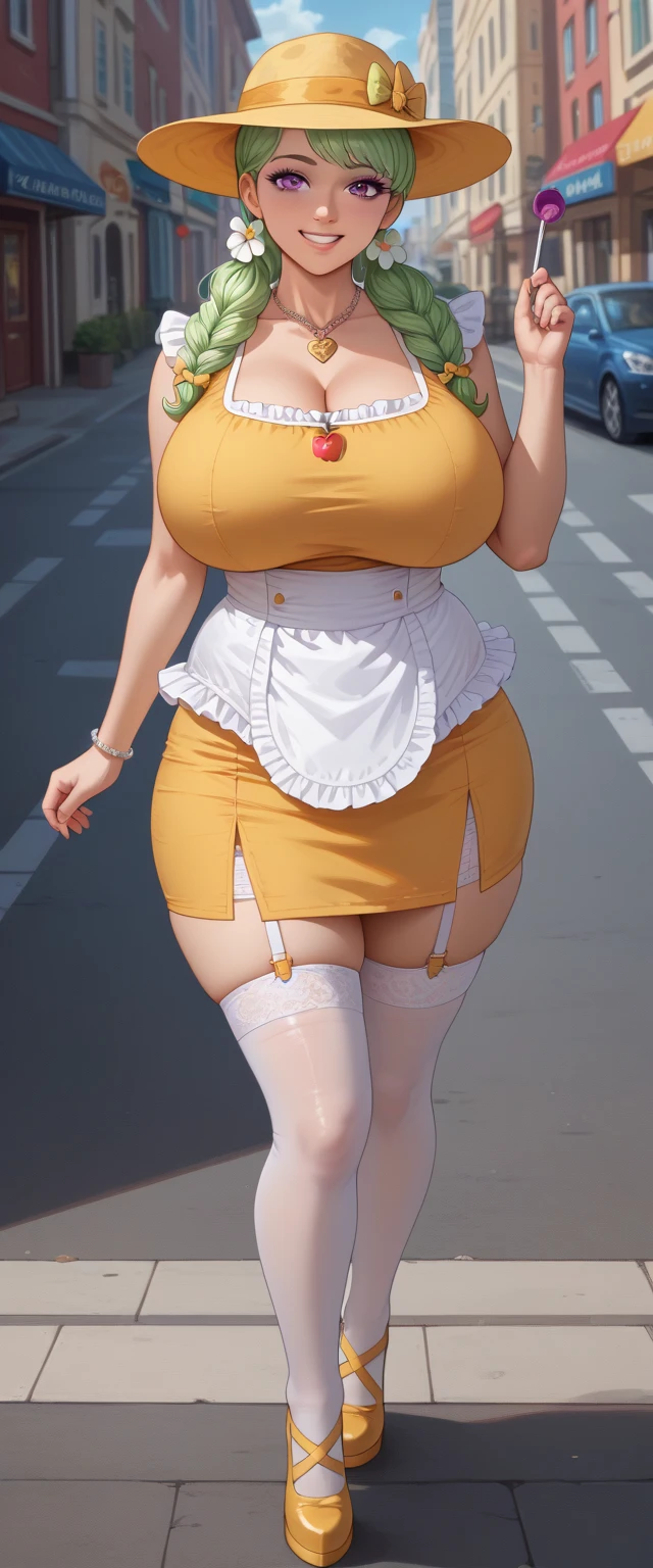 /draw ai_generated curvy_body curvy_female curvy_figure The average cup size female_only huge_breasts looking_at_viewer +maid solo_female solo_focus stable_diffusion waitress orange_hair green_eyes lifts the skirt showing black panties legs in pantyhose