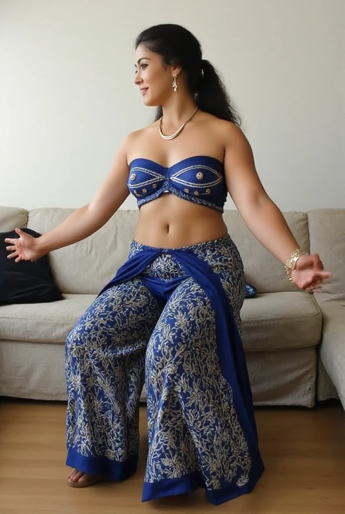 88 years old　mom　milf　Korean, Lady　large earring　Big choker　navel piercing decoration　A bracelet　realisitic　Gorgeous Madame Beautiful Mature Woman　sexly　Smile　Gentle woman navel piercing　４K　High quality　Back view　look back　Proud butt line