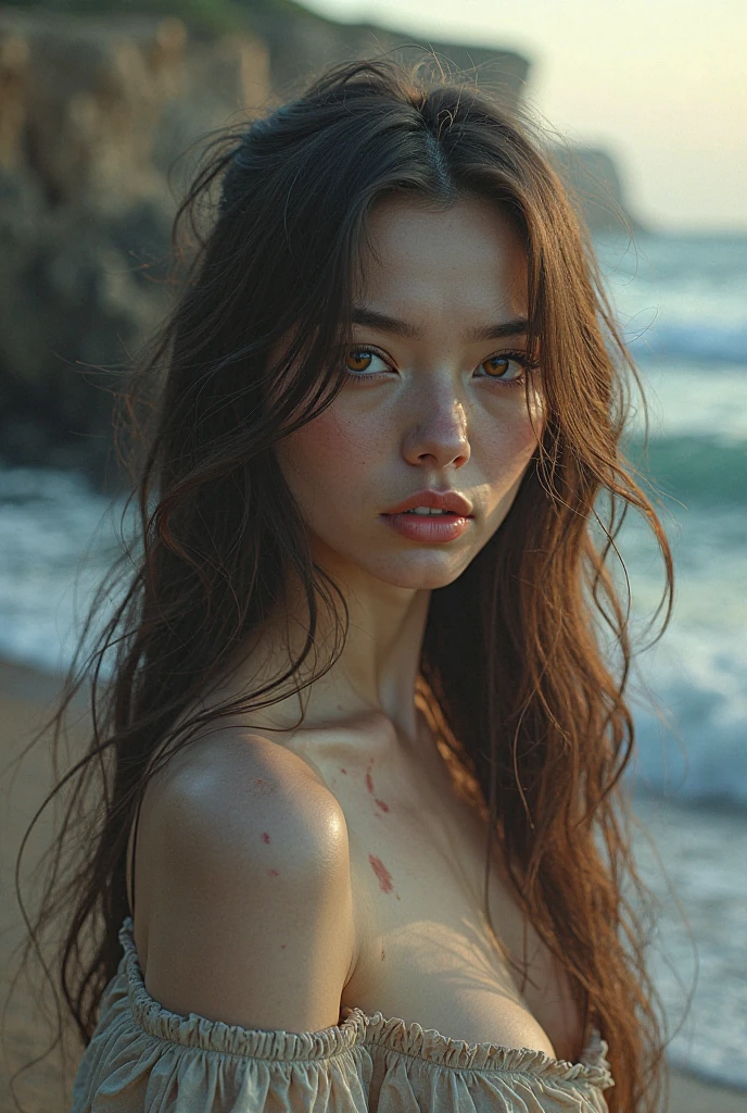 ((best quality)), ((masterpiece)), (detailed), perfect face women、Female sexy、Red Micro Bikini、Swimming in the sea、sodden、She's wet