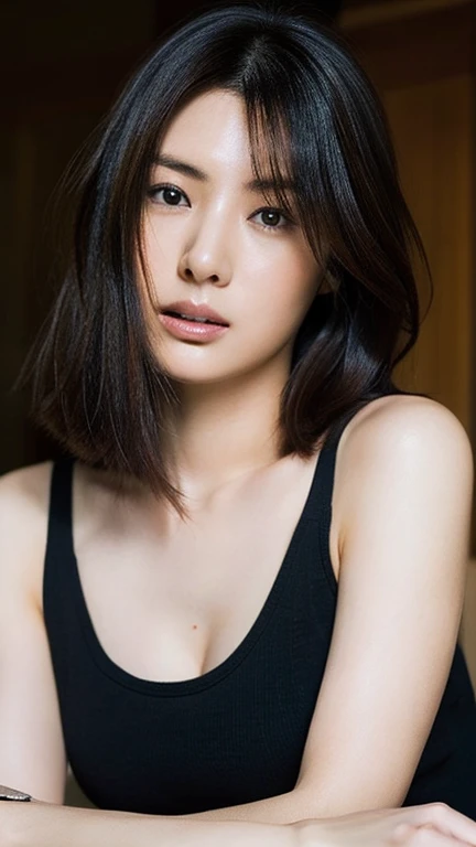 tits out Korea person Black Hair Bob a beauty girl