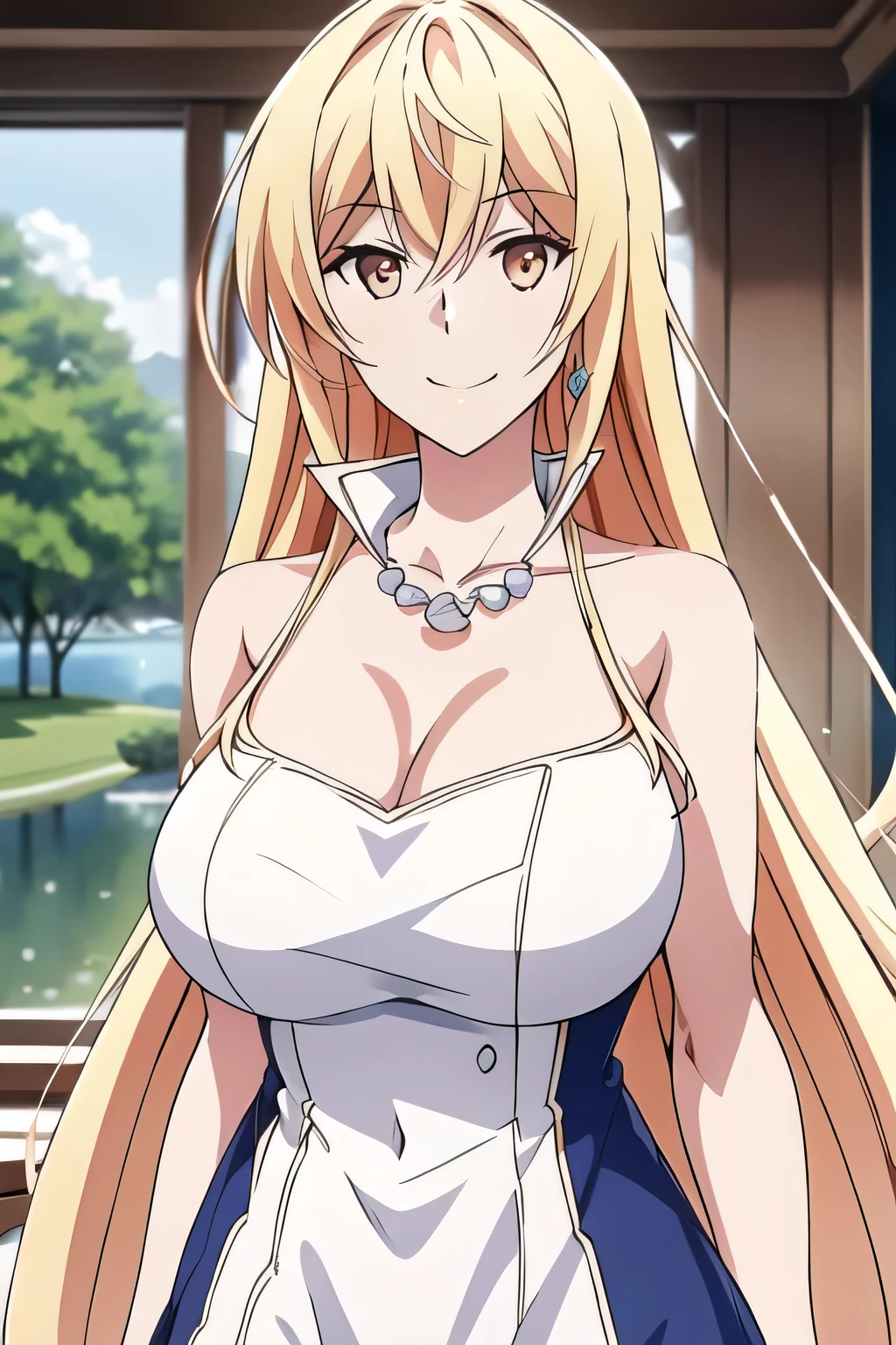 light blue sleeveless dress,navy blue pleated mini skirt,I need a face,Smiling in a quiet space,necklace、can you draw a classy woman wearing jewelry、long blond hair with waves,Can you draw a woman with a nice smile,Picture the big breasts taking a break on the lakeside of a suburban lake, stroking my vagina with my finger, ,,(((an attractive 20-year-old adult woman jumping out of her uniform))), ,(Let's draw a more delicate look),(Big BreastsをさらにBig Breastsに描いて下さい),( white panties),That work is enough for one person , I need a face, charming 20 year old adult woman jumping out of her uniform, big black wavy hair, , Big Breasts, thin waist , , ,