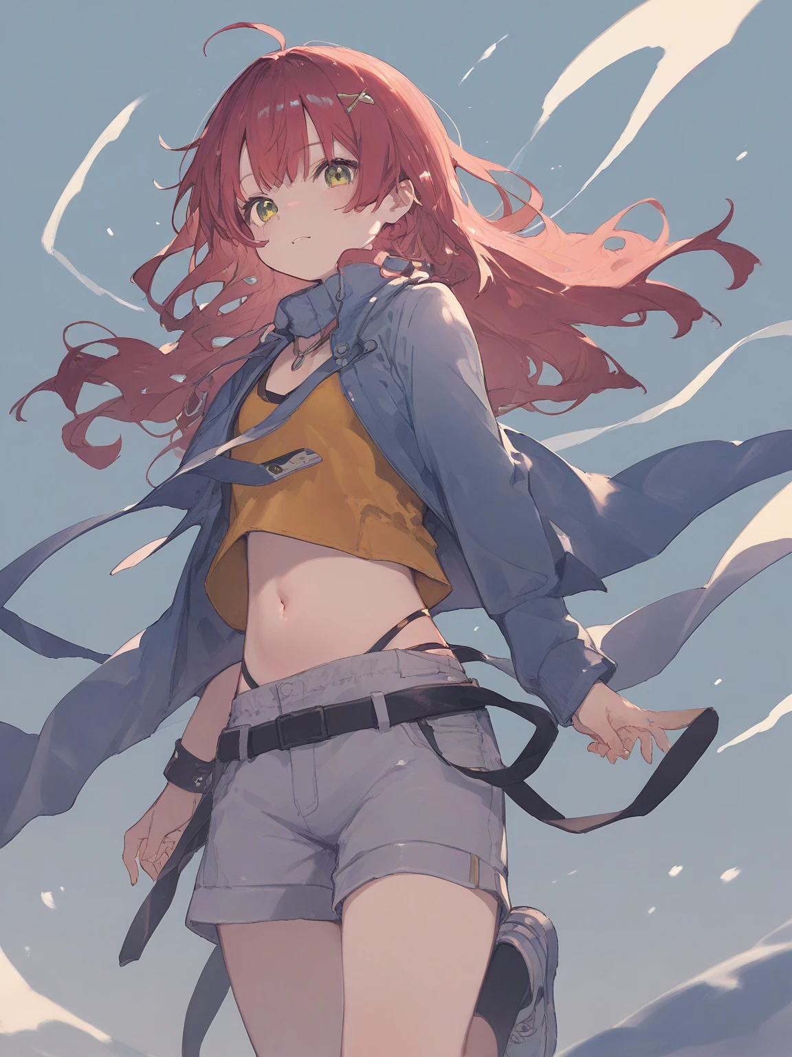 shorts、stomach、Jacket