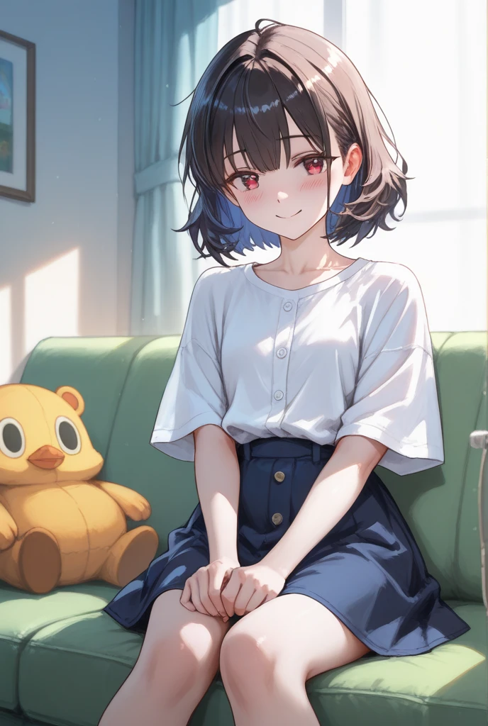 realistic image, coherent image, detailed image, 1girl‚ brown eyes‚ beautiful eyelashes‚ (brownhair)‚ (brownhair curtos), (brownhair curtos e cacheados), (Messy hair)  outfit, sitting on a bench, seios grandes, coxas grossas‚ pastel and vibrant colors, chibi style, lineart, simple