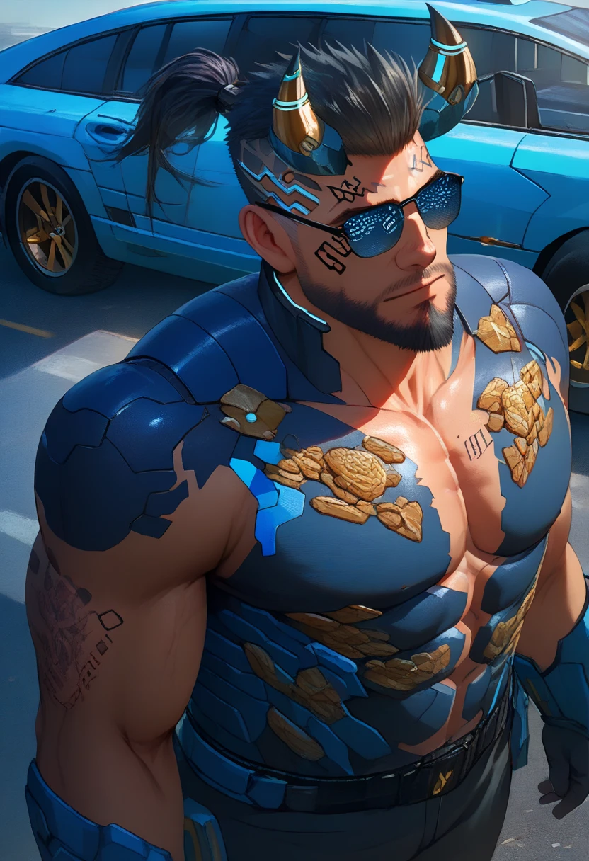 Tribal wearing, fit, tall , glasses, anthropomorphic snake, leiopython albertisii, looking at viewer flirting, gamer