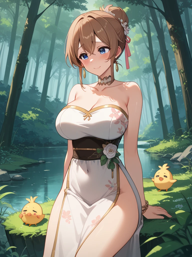 {{{nsfw}}}, {{{masterpiece}}}, {{{best quality}}}, {{ultra-detailed}}, {illustration}, {{an extremely delicate and beautiful}}, 1girl, (resna, brown hair, braid, blue eyes, medium breasts, slim body, ), (nude, neked:1.3), breasts squeeze, light smile,