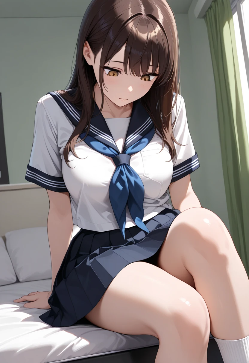 (((nude)))、(((Uniform is taken off:1.3))),(((sex, woman on top, on bed, kneeing:1.5)))),(((very large penis into her pussy deeply:1.3)))),Suzume Iwato, Long Hair, Black Hair, hair ornaments, (Brown eyes:1.5), Hair Clip, ponytail, Anime key visual,Kyoto Animation, (((Ahegao)))、(((Spread your legs:1.3)))、(((nude)))、First Person View, (masterpiece:1.3), High resolution, Very detailed, Very detailedな CG Unity 8k 壁紙, Realistic, photo-Realistic, RAW Photos, Beautifully detailed face, Pale skin, Realistic glistening skin, Detailed cloth texture, Detailed hair texture, Perfect body, Beautiful Face, Accurate, Anatomically correct, Highly detailed face そして skin texture, Natural neck length, (Beautiful Hそしてs), (Fair skin:1.2),、(((Lie on your back in bed)))、Perfect Naked、(((C cup breasts are visible))),skirt
