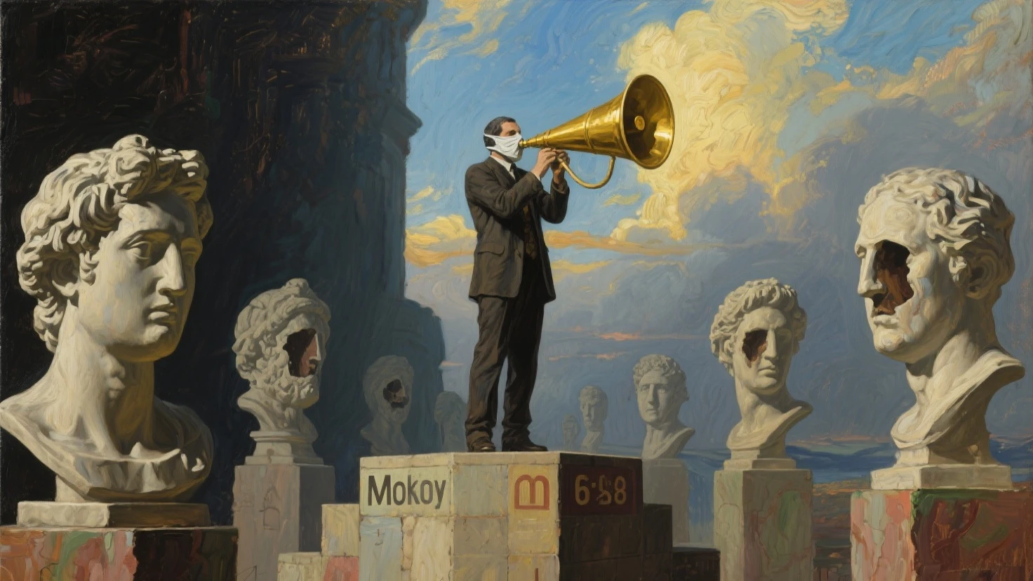 <lora:dali69:1>dali69 dalimegaphone dalicannon