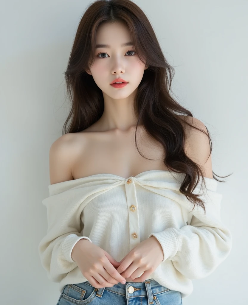 (8K, RAW photogr, Best quality at best, tmasterpiece:1.2), (actual, Photorealistic:1.4), ultra - detailed, (K-pop idol),perfect detail , looking at viewert,cosmetics, Jessica Marie Alba,
gigantic cleavage breasts, Chopping, ssmile,
Woman wearing white top and fur coat posing for photo, gorgeous chinese models, gorgeous young korean woman, Di Li Gerba, beautiful Korean women, beautiful young korean woman, ruan jia beautiful!, xintong chen, Korean girls, Huang Shishi, Xision Wu, Korean fashion model, fan bingbing, wenfei ye