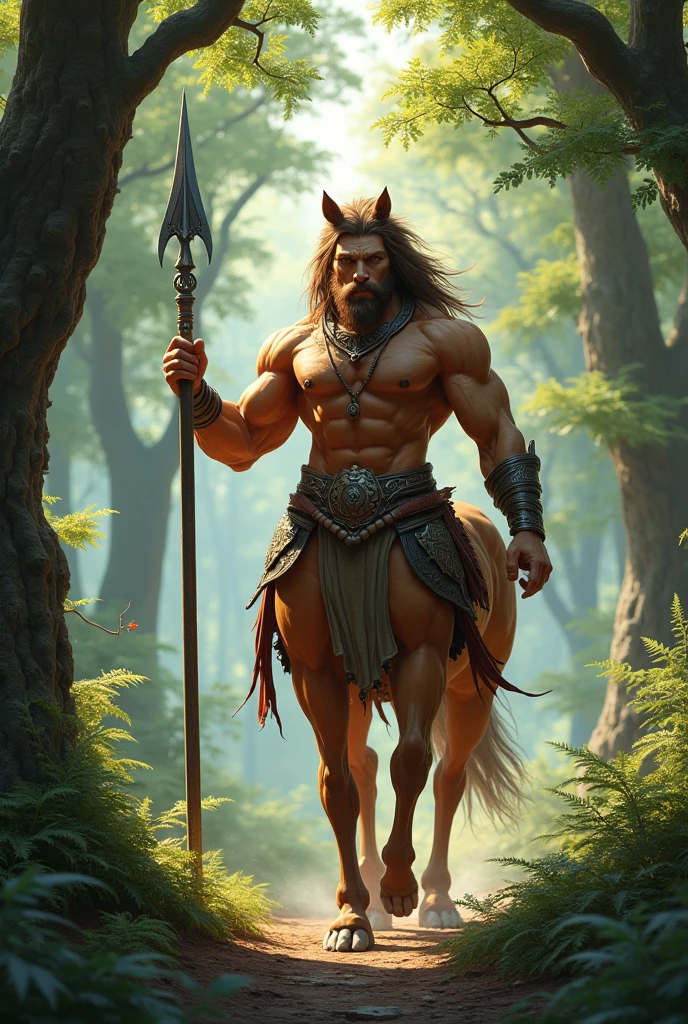 ((a centaur, detailed muscular body, glowing golden skin, fierce eyes, flowing brown hair, intricate leather armor, holding a bow and arrow, standing amidst a lush forest, Dramatic lighting, cinematic composition, Rich Colors, Fantasy art, Unreal Engine, 8k, high quality, Photorealistic:1.5)), (Gabriel Pacheco&#39;s style page), DonMSt34mPXL, (Best Quality,4k,8k,High resolution,masterpiece:1.2),ultra detailed,(realist,photorealist,photo-realist:1.37),intricate details,exquisite craftsmanship,awesome lighting,vibrant colors,Dream fantasy,delicate features,Porcelain skin,fascinating eyes,elegant pose,ethereal atmosphere