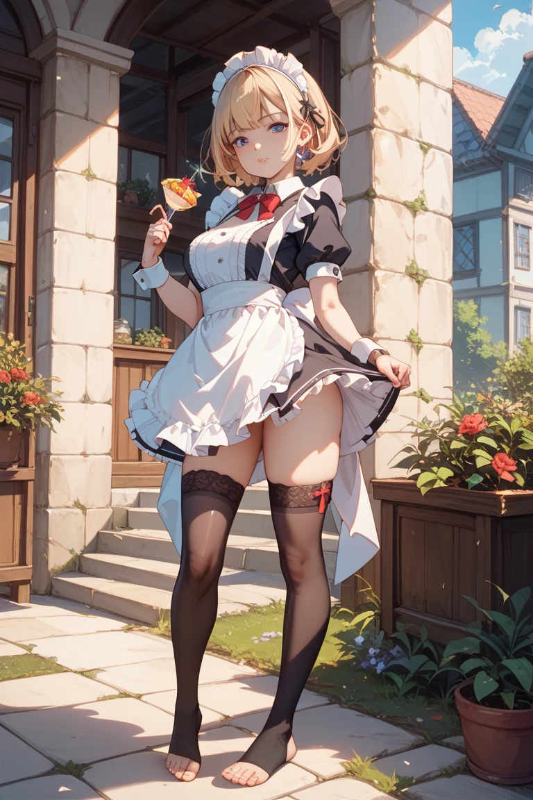 (from above:1.2),(Beautiful Allafed Woman),(((emphasizing breasts:1.0))),(Dynamic angles),(Dynamic and sexy bending pose:1.3),(perky chest:1.2), (pointed chest:1.2),(((Black Tunic:1.3))),(((cakes and bread in the basket),Cute and beautiful girl,Cute round face,Cute smile,with blush cheeks,Red Lip,a girl 22 years old, nsfw:1.2, beautiful body:1.3), shinny skin, BREAK, ((alice in the wonderland:1.3, cute, kawaii, lovely, funny, a girl falling down from sky:1.3, girl flying in sky:1.2, girl floating in air:1.3, rolling upskirt by wind:1.5, (with sparkling eyes and a contagious smile),open mouth, Looking at Viewer, surprised, putting hands on crotch over the skirts:1.35)), BREAK, ((floating things as follows:1.3, PlayingCards, Trump, tea cup, tea pot, tea spoons, pocket watch:1.3, lip sticks, candies:1.2, cookies, jam bottles, classical door_keys)), ((long purply_Blue dress :1.5, wearing long flaired skirt:1.3, the skirt is blowing:1.3, cute White Apron, black stockingedium long platinum-blonde hair:1.2, twin tail hair:1.6, tied hair with a large ribbon), (Blue eyes, bright pupils with highlights, detailed eyes), (lying down on your back:0.7, spreading legs with rising up straight:0.7), sexy posture, fantastic colorful art, (fantasy art:1.2, wondered images), ((correct anatomy:1.5, perfect anatomy:1.3, correct hand, small foot:1.2)),