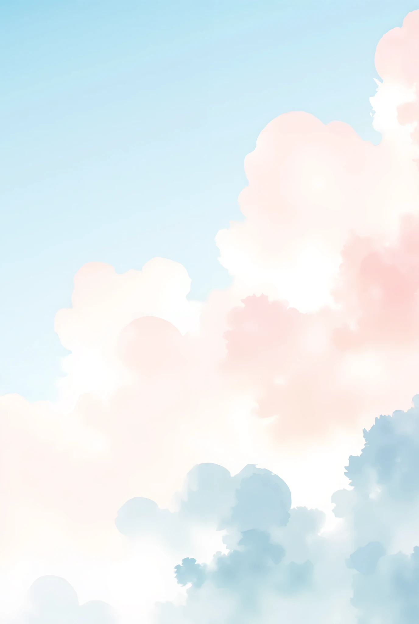 Between puffy clouds.soft white and pink,A minimalist abstract background that harmoniously blends light sky blue. The combination of subtle organic shapes and flowing lines creates a calm and serene atmosphere. very high resolution , 4K quality,A variety of subtle, luxurious pastel colors(Pastel pink ,Pastel blue,Because Pastel Yellow ,Pastel Mint, Pastel Purple ,pastel peach,pastel green)style is modern and fresh,polishing,Maintains a calm feeling.A vintage-style soft wallpaper pattern with vertical stripes of light green dots arranged at regular intervals on a warm creamy ivory background. The design is simple and elegant,, has a delicate and nostalgic atmosphere that reminds me of classic botany notes or cottage-core sensibility.. does not include text or letters. The style is a flat, pastel-toned hand-drawn vector art, and, and can be repeated smoothly in high resolution.((RAW photos),  simple , (Absurd resolution)), masterpiece, top quality, (Very Detailed 8k Unity CG Wallpaper), (best illustration)