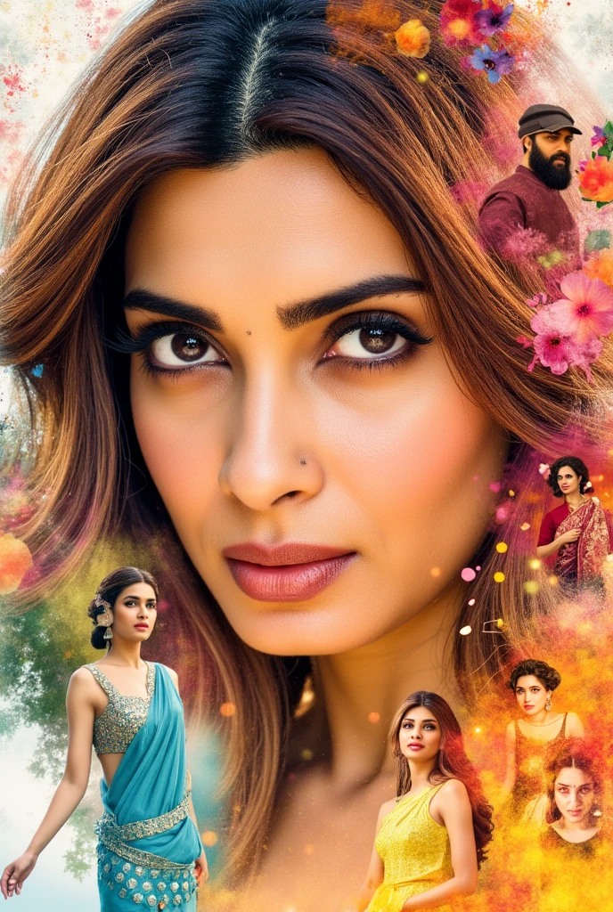 A masterful hyperrealistic photo of a timeless beauty that exudes the essence of a Gibson smiling Indian milf  in her prime. Her luxurious upswept hair is adorned with exquisite ornaments, and her deep necked blue blouse accentuates her graceful curves. The intricate details of her attire and facial features are rendered with incredible precision. adding a touch of quirkiness to this otherwise classic portrait 
photo"
