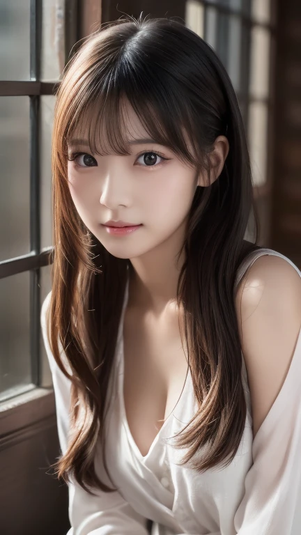 Tabletop、masterpiece、One Girl、Front view from the front、Japanese、Very young and pretty woman、(The cutest girl in the world)、15-year-old student、Makes your face smaller、Big ample breasts、Attractive person、Super cute face、Glossy Lips、Double eyelids on both eyes、 Natural Makeup、Long eyelashes、Black Hair、Asymmetrical Bangs、Center image、8k resolution、Advanced Details、Detailed hairstyle、Detailed face、Great cinema lighting、Vibrant、Ultra-realistic、Perfect limbs、Perfect Anatomy、Against the background of fireworks、Wearing a yukata、View from the waist up、