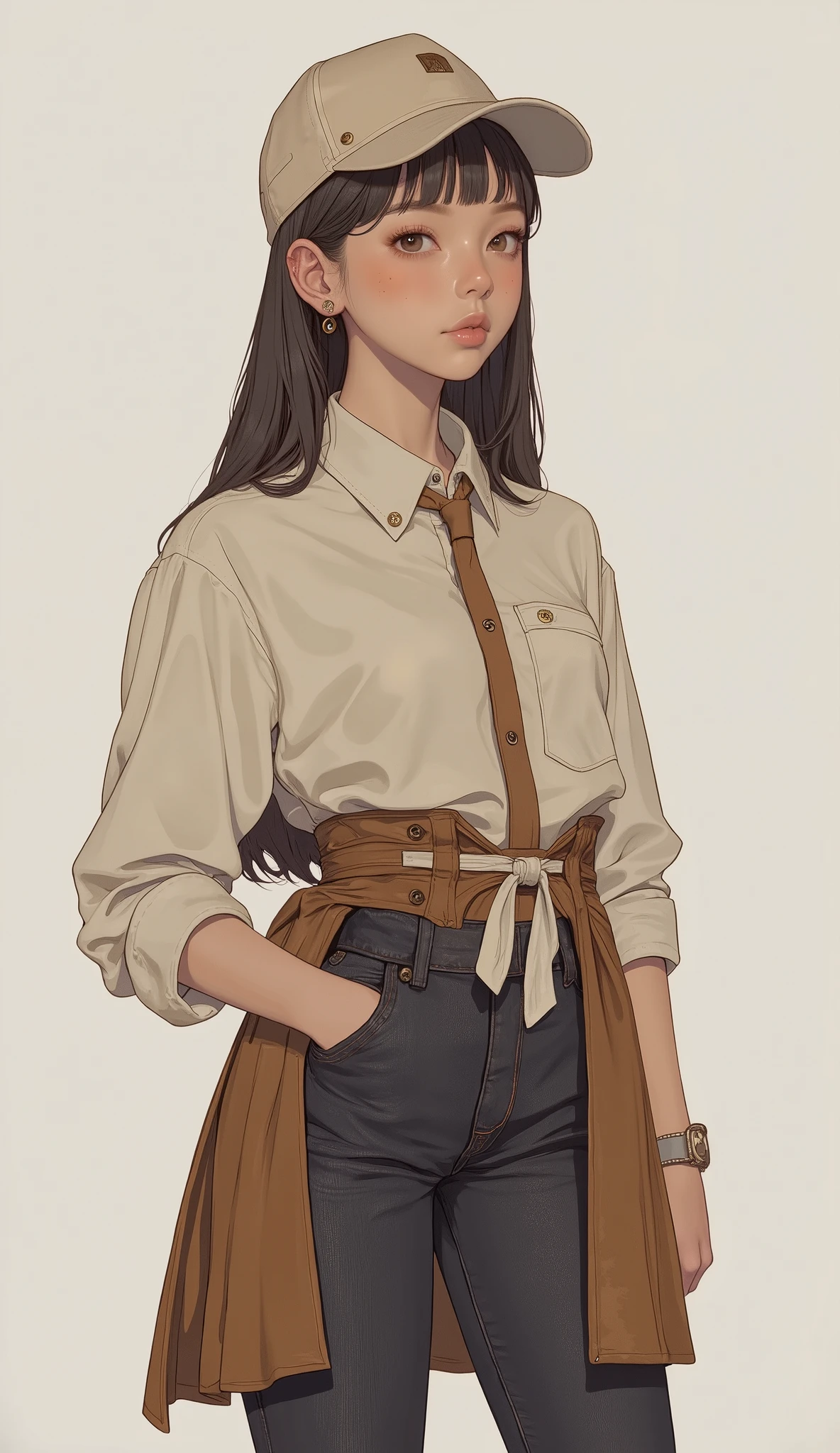 (best quality, masterpiece), <lora:AStark_v10:0.7> ((young girl)), (female abs:0.6), smile, happines, walking through street, countryside background, naked in pants