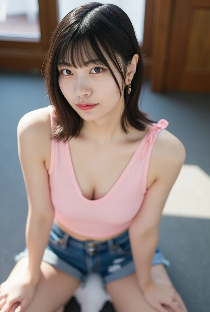 8K,RAW,ultra high res,(photorealistic:0.5), by Allen Anderson, cinematic lighting, adult woman, 6pack abs, ulzzang-6500-v1.1, olfn, RebeccaEdgerunners