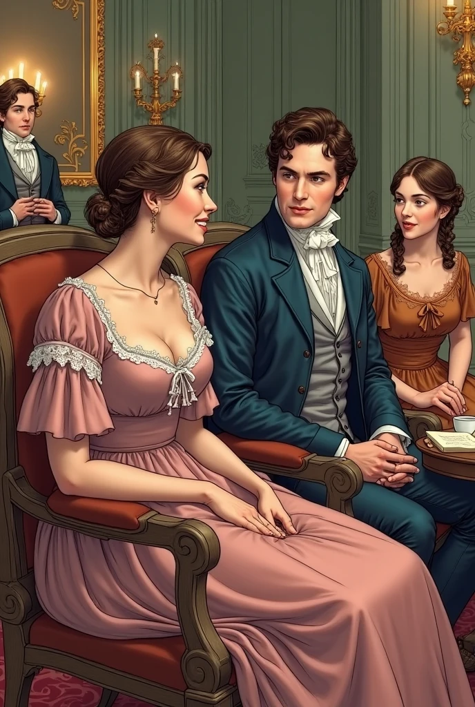 pintura de um grupo de pessoas sentadas ao redor de uma mesa com um bolo, inspirado em Francesco Hayez, close - para cima dos rostos, inspirado em Grant Wood, Detalhe desfocado, closeup nos rostos, Detalhe 4K, Detalhe 4k, closeup retrato da cena do filme,  detalhe de profundidade, Detalhe perspicaz, foto realista de 1900