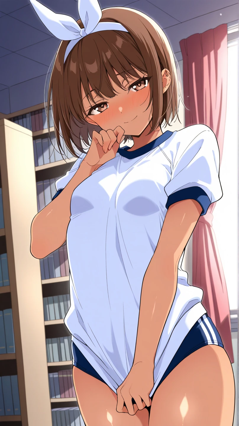 Stiff shoulder, kumiko oumae, (Brown eyes:1.5), brown hair, short hair, Wavy Hair,
break skirt, shirt, , white shirt, Short sleeve, Pleated skirt, serafuku, Sailor collar, Blue Skirt, neckerchief, red Sailor collar, school bag, blue neckerchief, Kitauji High School ,
break looking at viewer, (Cowboy Shot:1.5),
break (masterpiece:1.2), highest quality, High resolution, unity 8k wallpaper, (figure:0.8), (Beautiful fine details:1.6), 非常にDetailed face, Perfect lighting, Highly detailed CG, (Perfect hands, Perfect Anatomy),((highest quality, High resolution, Hmph, Perfect Pixel, 16K, Hmph, Hmph))), One Girl, single, alone, Beauty、((The whole body is visible:1.5))、((Detailed face, Blushing:1.2)), ((Smooth texture:0.75, Realistic texture:0.65, Realistic:1.3, Anime CG Style)), Medium chest, Dynamic Angle, Perfect body,bed、Very embarrassing panic smile、、Angle from below, Thick lips, ((Showing panties:1.3)), Perfect Fingers According to Human Anatomy:1.5, spread legs, legs up, ((spread pussy)), View your viewers, ((shirt lift:1.7)), ((Showing nipples:1.5)), ((No bra:1.5))