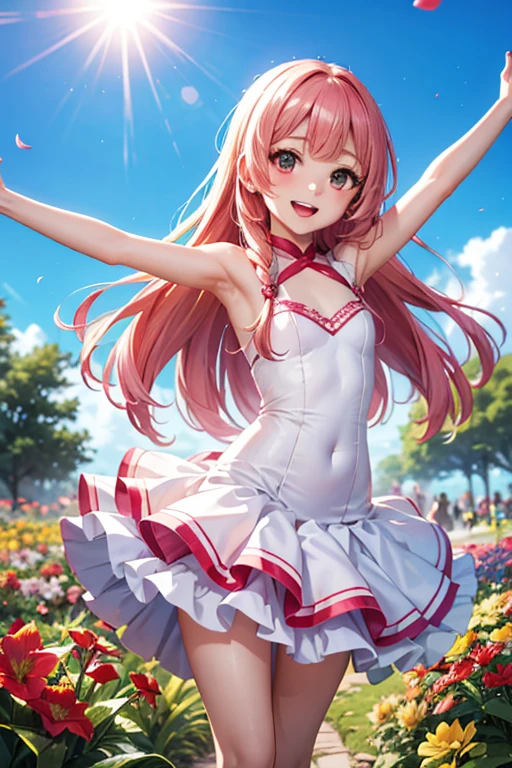(masterpiece, best quality),a cute anime girl, in a colorful anime world, in anime absurde ccontext, fun, impossible,