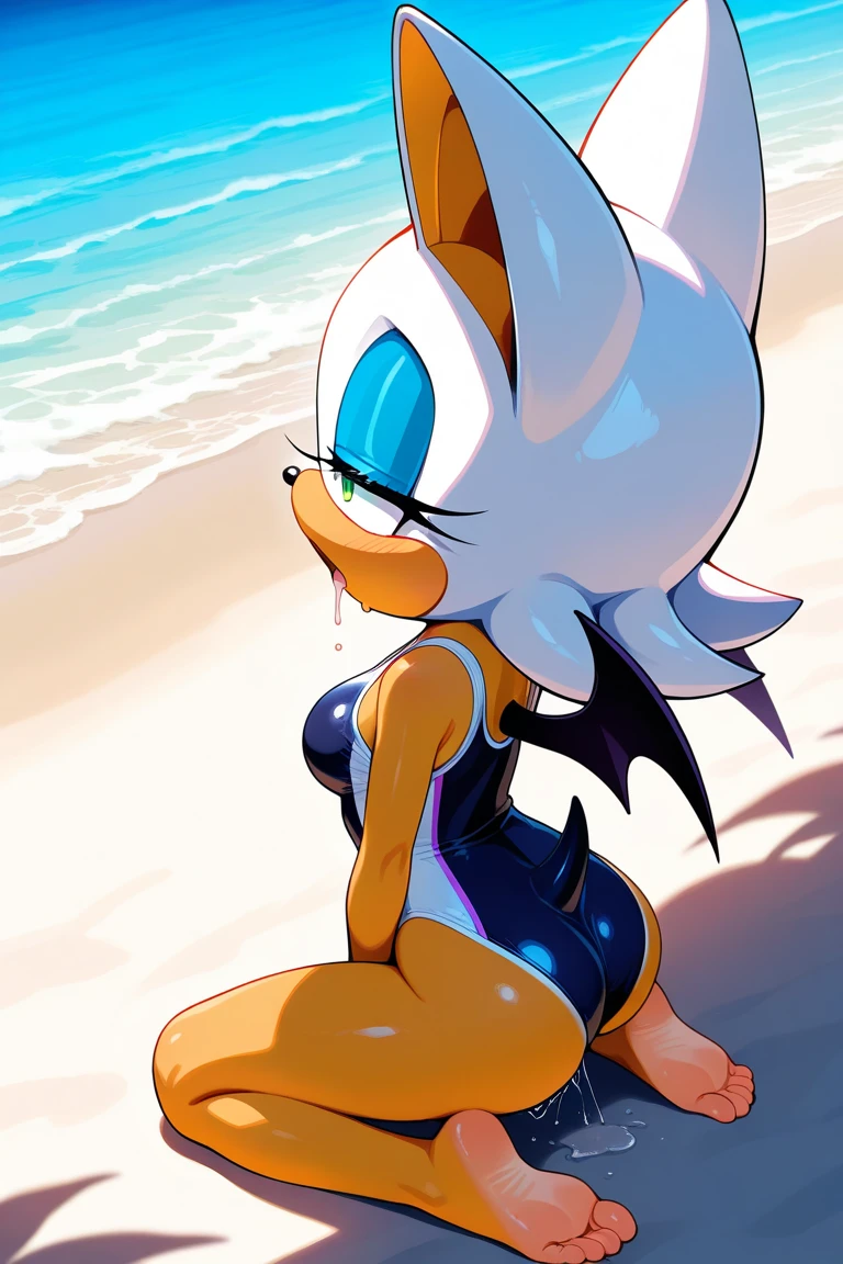 Masterpiece, high quality, studio quality, intricate details, 4k, 1girl, Tangle the Lemur, medium breasts, bikini, at the beach, ((best quality)), ((masterpiece)), (detailed)