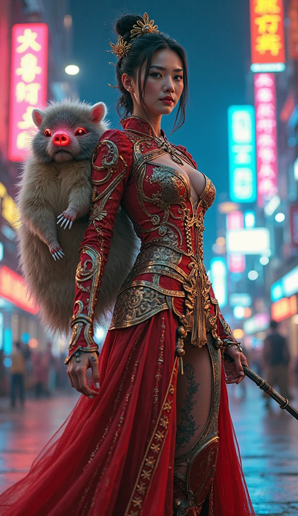 (Furry Art, Anthro, Anime \(style\), pika \(Ochotonidae\))
(A mignon girl with her face conveying femininity and innocence her petite body covered by a silky fur and her long back length hair that is pink in color and her light green eyes, her paws are soft and delicated.), (She is dressed in a Kebaya, Indonesia's national dress.)
<lora:Furtastic_Detailer:1>
<lora:beautiful detailed eyes:0.7> Style-DoF, Style-EMCG
<lora:midjourney_20230624181825:0.6> midjourney