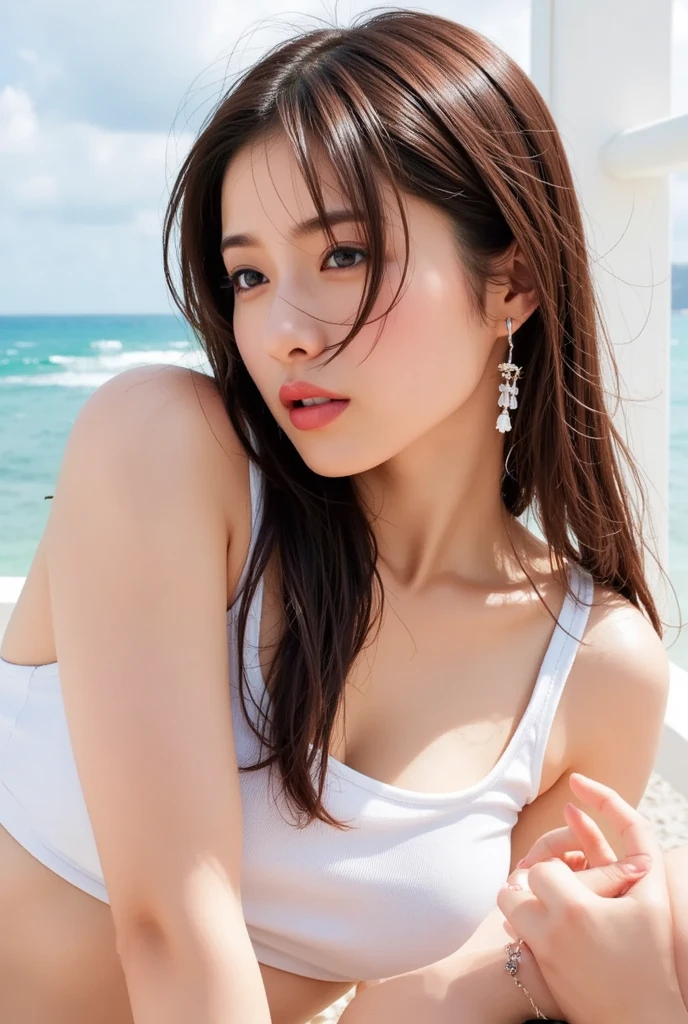 Seulgi, woman, complex 3D rendering ultra detail, smile, beautiful woman portrait, moody portrait, striking features, beauty, intricate details, dramatic composition, tension, contrast, texture, realism, high quality rendering, stunning art, high quality, film grain, fujifilm XT3, swirling bokeh, (realistic, photorealistic: 1.2), RAW photos, Top Quality, Masterpiece, Ultra High Definition, (Photorealistic: 1.4), Raw Photo, 1 Girl, Dark Hair, Glossy Skin, WET BODY, Dramatic Lighting, Full Body,, (Nipple)), Micro Bikini, Colossal
