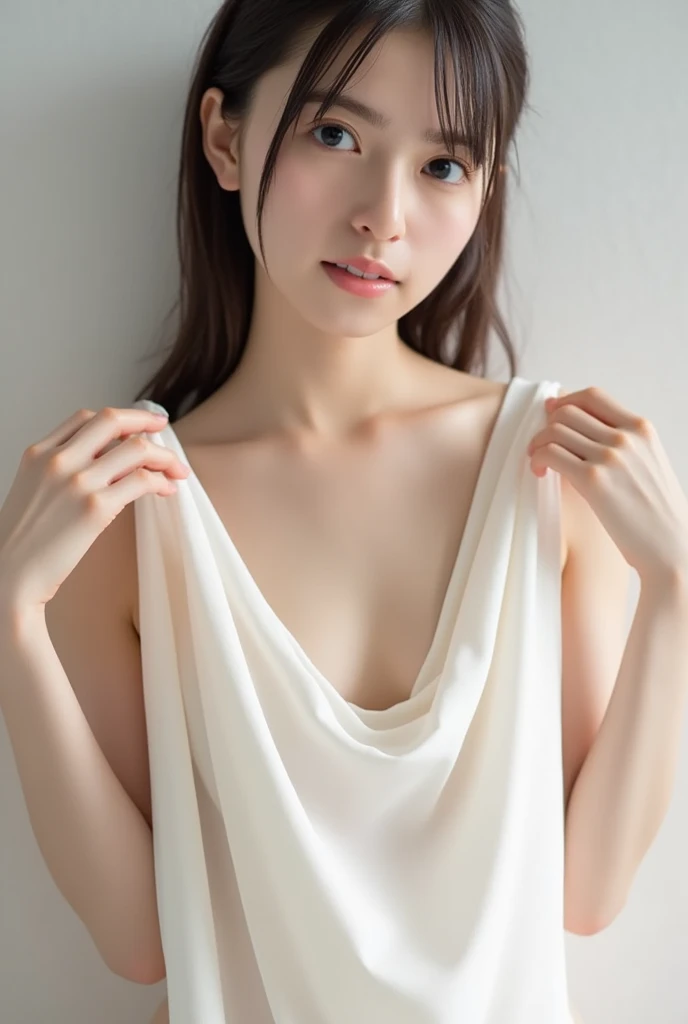 20 year old cute Japan woman, ((Extremely precise and accurate anatomy:1.0)), (Highest quality realistic skin textures:1.6), (photo realistic:1.4), (Hyper realistic:1.4), (Improvement of quality:1.4), (Enhances the beauty of skin texture:1.2), clean and glowing skin, mesh, thin:1.2, (Realistic lighting:1.3), Backlight, A gentle light that illuminates the face, Ray Tracing, (Bright light:1.2), (Smoother lighting:1.05), (Improving the quality of cinema lighting:0.9), 32k, One Japanese woman, fine grain, Detailed face, (Film Grain:1.1), (Natural smile:0), (Accentuates body lines:1.1), High resolution, Natural look, Kind eyes, The texture of each individual hair, long and delicate lashes, Beautifully trimmed eyebrows, Facial pores, Detail of blood vessels in the white of the eye, Thin and visible capillaries in the skin, Delicate light and shadow, Clear skin, Graceful Pose, Beautiful Eyes, Sharp details, Soft light reflection, Beautiful contours, Delicate skin tone, Natural background, Natural poses in everyday situations, Extremely fine detail, Lora Style
