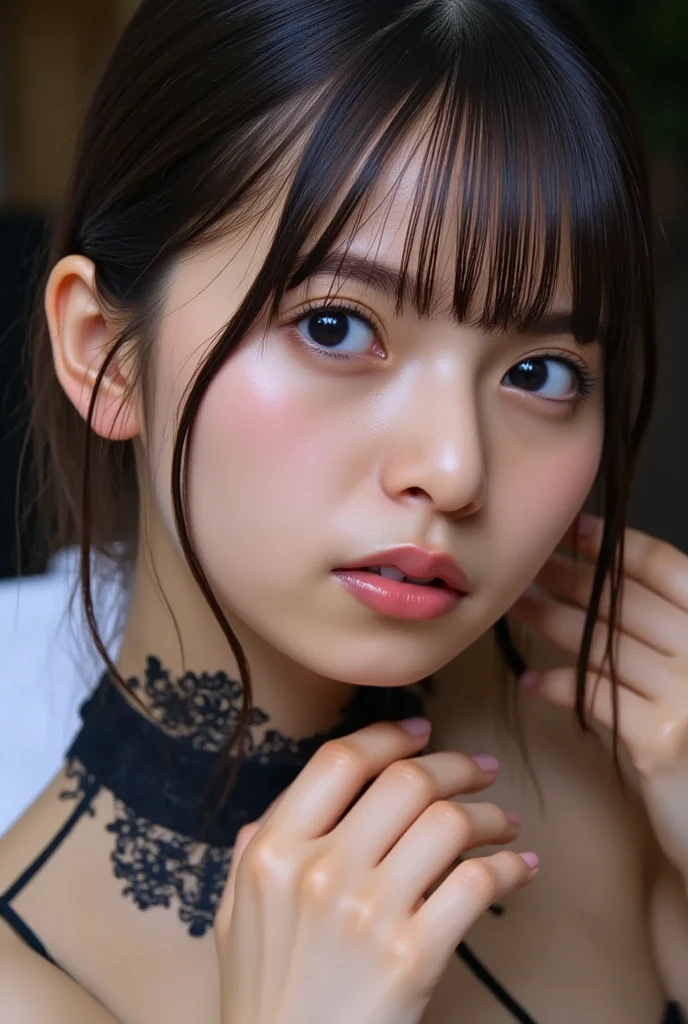 (1 nogizaka girl,RAW Photos,Realistic:1.5),(最high quality, high quality,High resolution, 最high quality,ultra High resolutionolution,High resolutionolution,High resolution,超High resolution,Large file size,8K,2k wallpaper,8K壁紙,high quality texture,wonderful,Very delicate:1.4),one girl, Famous idols of Japan,Beautiful Face,Small face,Absurd,Ridiculous,incredibly Ridiculous,Portraiture,Chest close-up,Blurred Background,((During sex:1.3)), Lying on the bed, Missionary position, Shooting from above, 可愛いJapanのgirl, Japanのアイドル, Super cute, Ecstasy, Sensual look, No makeup, Medium skin,Beautiful Skin,Detailed skin,Small Head,Black Hair,Silky Hair,(Japan'Eyes:1.3),fine grain,iris,Japanese idol eyes,Japanese Nose,Five Fingers,(eyebrow:-0.5), girl, Show your belly button, Shoulder, I can see your arm, Beautiful clavicle, Childish flat, Small nipples, Small areola, No bulge, I can see her boobs, Completely naked,beautiful detailed , slightly swollen breasts, beautiful tits, , flat chest plate, nipples are clearly visible, beautiful detailed pink nipples, beautiful small areola, beautiful small cunt, beautiful small vagina, beautiful labia minora, no pubic hair, Fine and detailed soft skin,