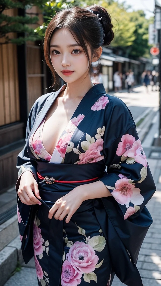(masterpiece, highest quality:1.4), Beautiful Face, 8k, 85mm, Absurd, (Jet black floral yukata:1.2), Face close-up, violet, Gardenia, Delicate girl, alone, night, View your audience, Upper Body, Film Grain, chromatic aberration, Sharp focus, Face Light, Professional Lighting, Sophisticated, (smile:0.4), (Simple Background, Bokeh Background:1.2), detailed aspects,(Show one breast:1.2)((Very young and immature & Very few & Very flat chest:1.2),(Pink fashion glasses,1),(((She takes off her yukata and shows off her shaved pussy:1.25))),(very small flat chest:1.1)