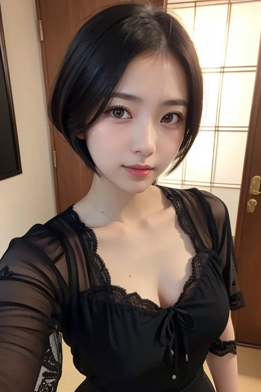 (((medium hair))), highest quality, 8k, HDR, High resolution, confused:1.2, blurred background, Bokeh:1.2, photograph, (RAWphotograph:1.2), (realistic:1.4), (masterpiece:1.3), (intricine details:1.2), 25Year, 一人in, japanese girl, delicine, beautiful, (fine eyes), (detailed facial feinures), , (((small breasts))), Perfect for your skin, (looking for_in_viewer), from_front, (skinny), (highest quality:1.4), (ultra High resolution:1.2), cinema light, (extreme detailed illustrinion), (lip gloss, highest quality, ultra High resolution, written boundary depth, caustics, wide range lighting, ninural shading, 85mm, f/1.4, ISO200, 1/160Year代:0.75),1 girl, 一人in, smile、服はランダムinす