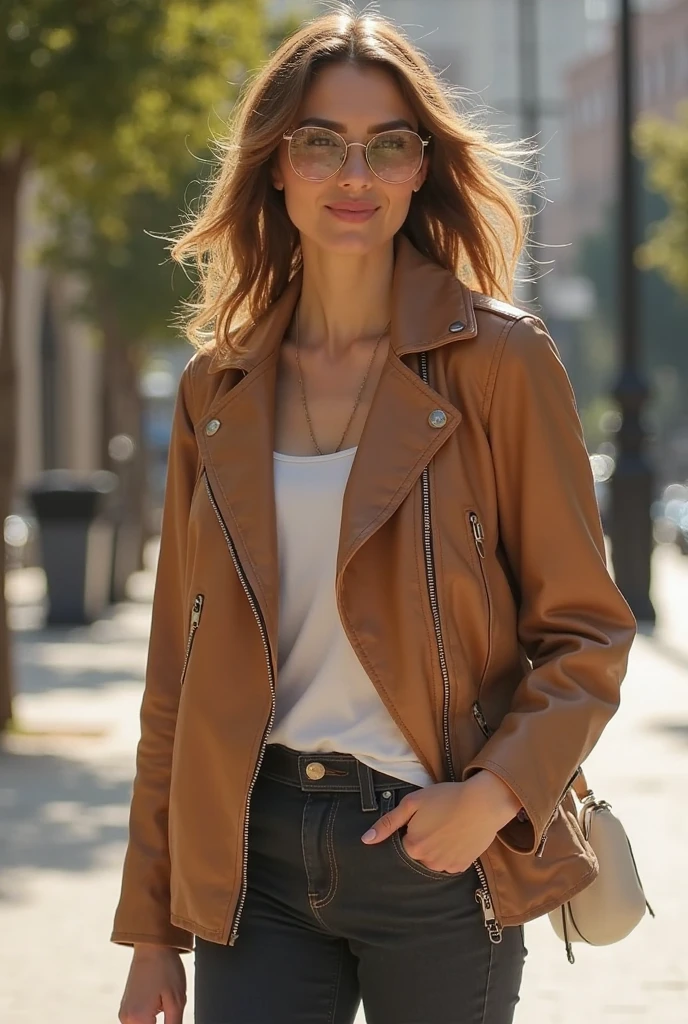 1girl, brown robe, white t-shirt, blue jeans, blonde hair, short hair, realistic, ultra detail, 70mm lens,
