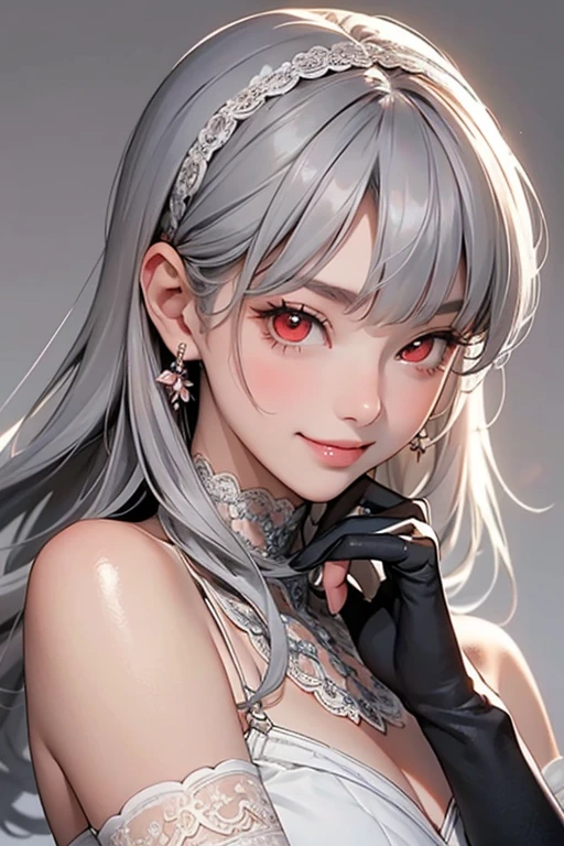 1 Girl, Medium , Light Purple Hair, Silver Highlights In The hair, Red Eyes, Nice Eyes, Long Hair Style, Freckles, Nice Lips, Nice Nose, Pale White Skin, Smooth Skin, Black Assassiutfit, Sexy OutfiSexy,