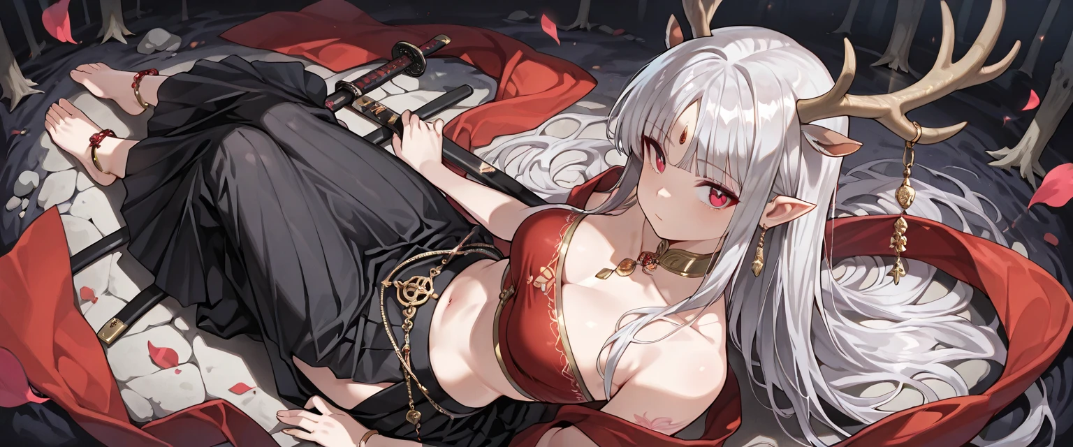(Masterpiece, Highest Quality, Best Quality, Official Art, Aesthetics :1.2), (A curvy Girl :1.3, (wide waist:1.2)), Deathlight, succubus, blood Moon, Clothes with Absurd Details,