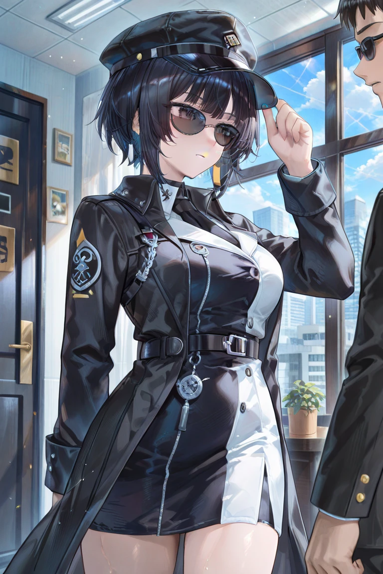 <lora:dokkaebi-000025:1> dokkaebi, glasses,
1girl, solo, office