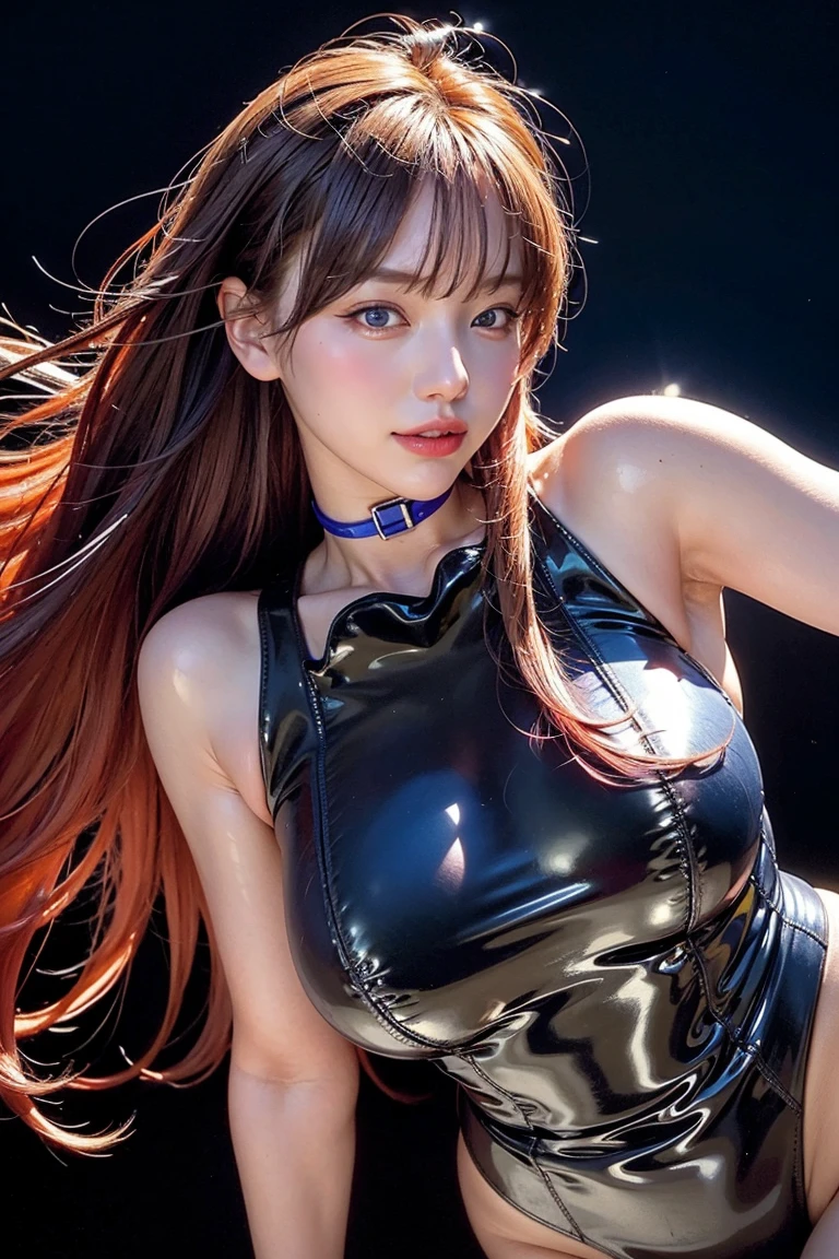 gorgeous idol、whole body、good style、、、、、Tight mini dress covered in colorful slime(off shoulder)、Colorful hair covered in slime
