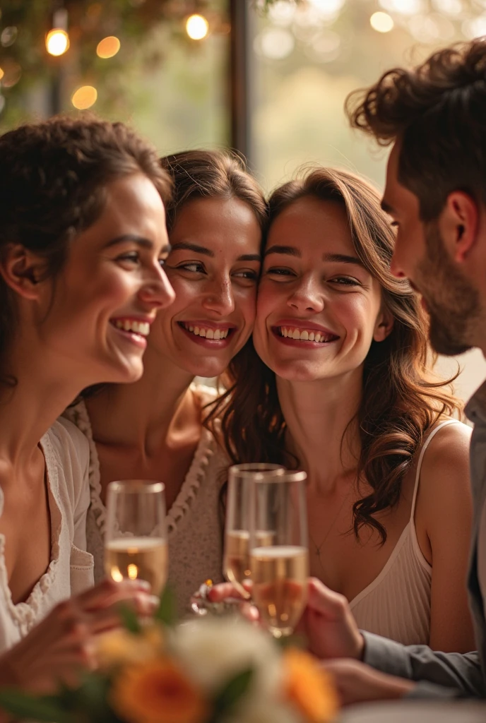 Friends in happy moments
