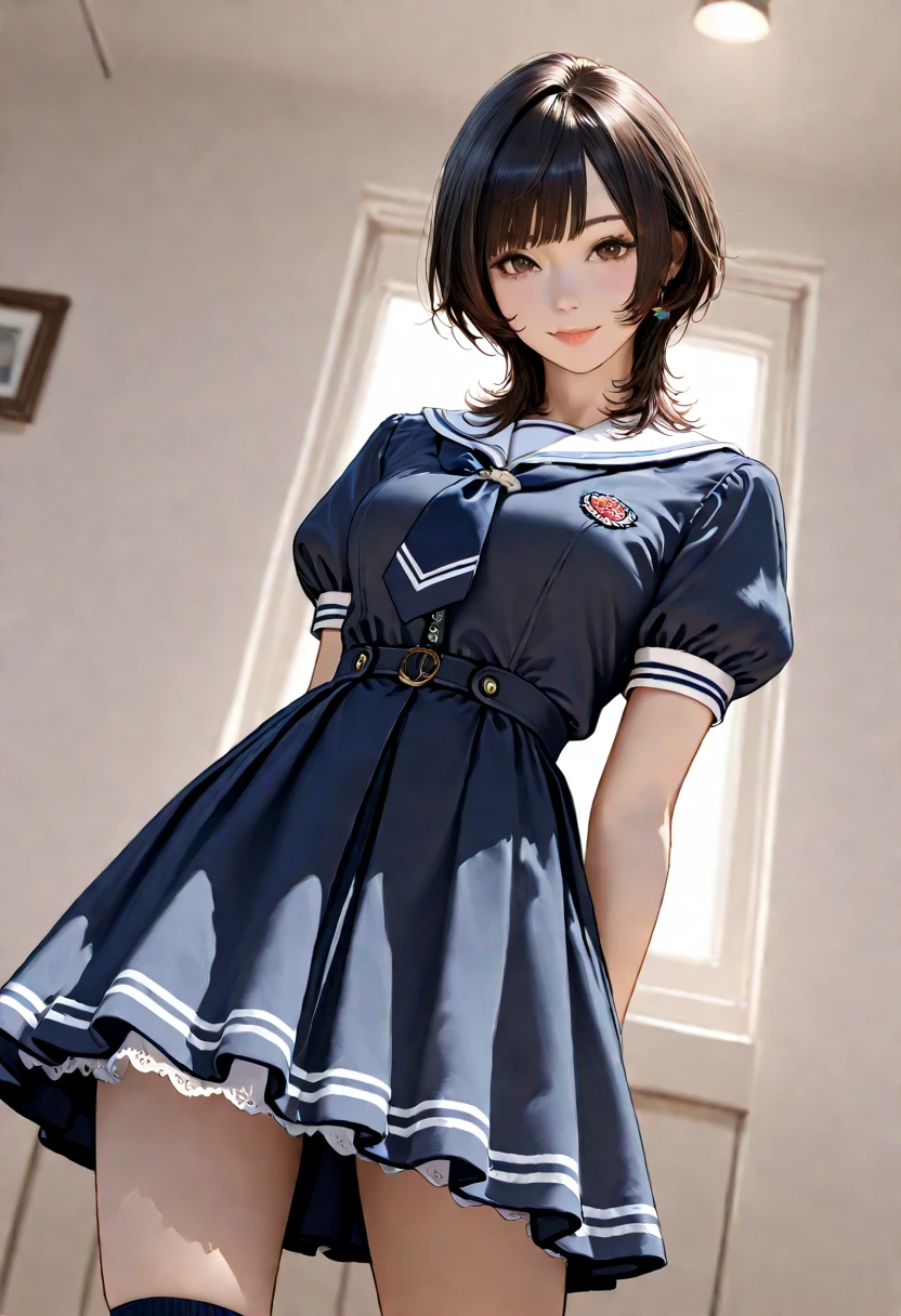 Hot anime girl with short dresse