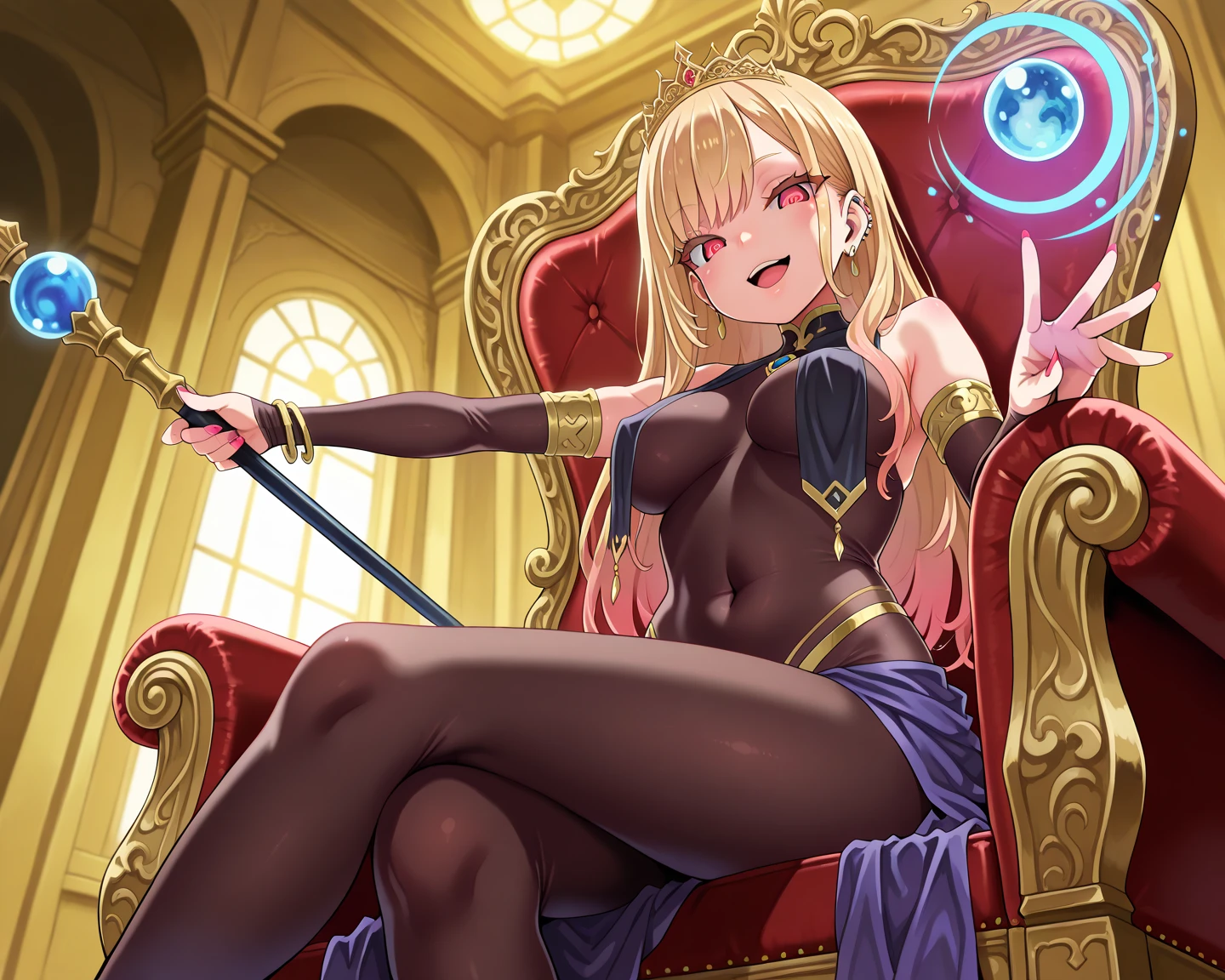 (the golden ratio,masutepiece, of the highest quality, ,footjob,Best Quality, Beautiful and aesthetic:1.2), ighly detailed, Colorful,highest details, (Adults,age19, Body stocking has gold lining, footjob,Gold collar, Gold loincloth, Hair Ornament, Cape, high-heels,Black full-body stockings, Black full-body stockings, Black full-body stockings, footjob,thighs thighs thighs thighs,  TharjaV4,  footjob,deride you,trampling you,footjob,displeased,from below,Knee striking