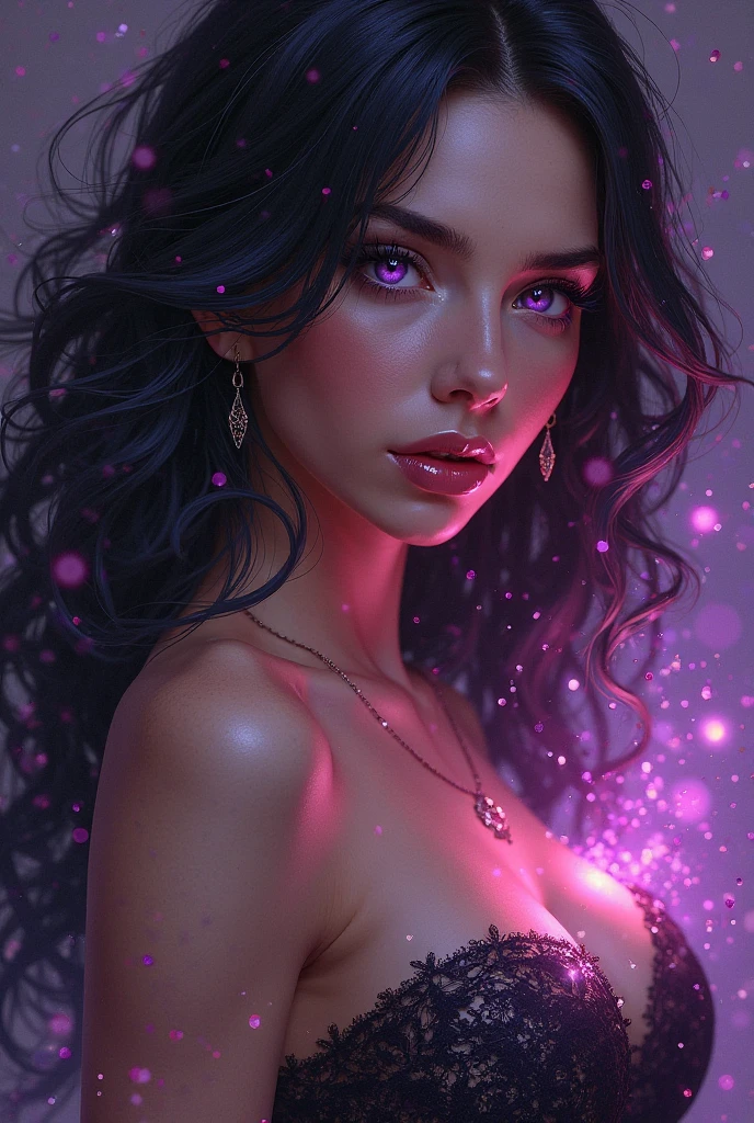 (photo of a beautiful woman in a see-through navy dress),(covered in mist, veil of light, Veil with light particle effect:1.2), (black and purple background, darkness, rainbow-colored aura floating in the darkness:1.3), (shiny skin),ultra-detailed face, detailed eyes, lustrous lips ,skinny physique, beautiful figure, elegant,(fractal art),(Surrealism),(official art, unity 8k wallpaper, ultra detailed, beautiful and aesthetic, masterpiece ,best quality, photorealistic:1.3),