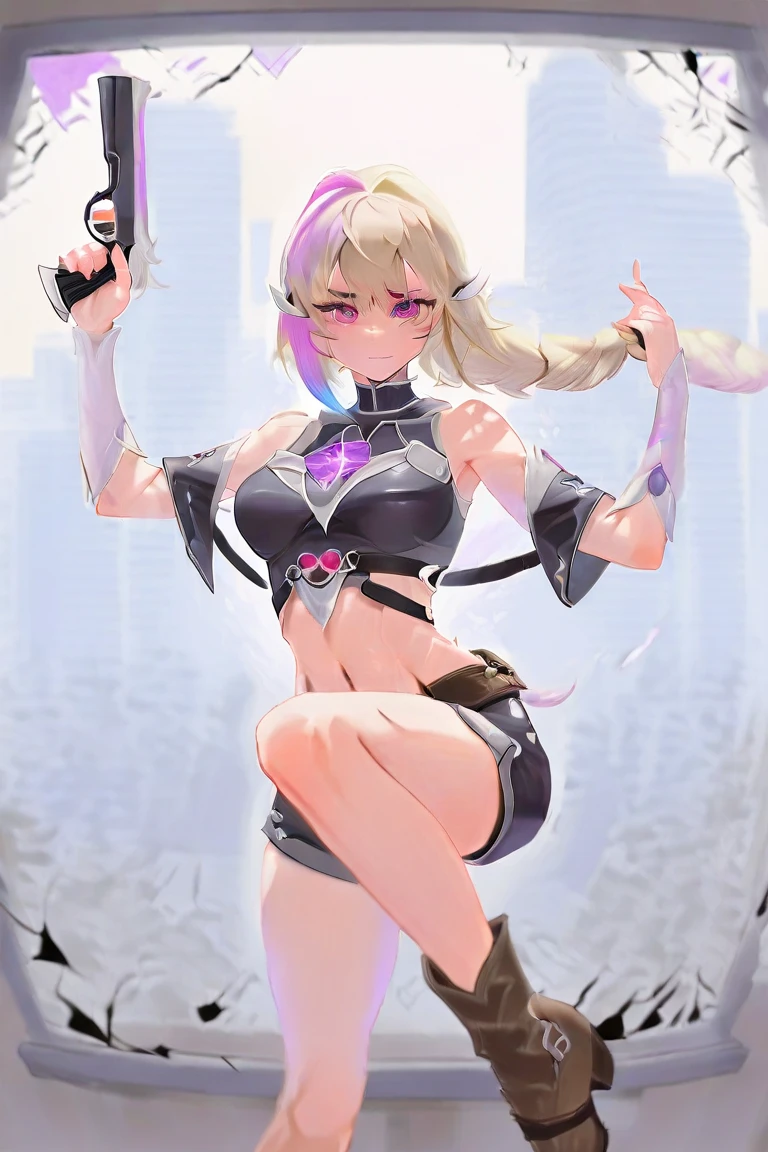 optimum,tmasterpiece,A high resolution,best qualtiy,hyper HD,super detailing,Award-Awarded,16k,独奏,(The upper part of the body),anatomy correct,Beautiful cyberpunk girl,cute face,,Gradient Beige Hair,Hairline,((Scarlet eyes)),long eyelasher,Hanging eye corners,White skin of the,(small boobs),(Slim body),((Women's super short shawl leather jacket)),((racing_suit)),ear studs,(neck rings),(Laser material clothing:1.2)