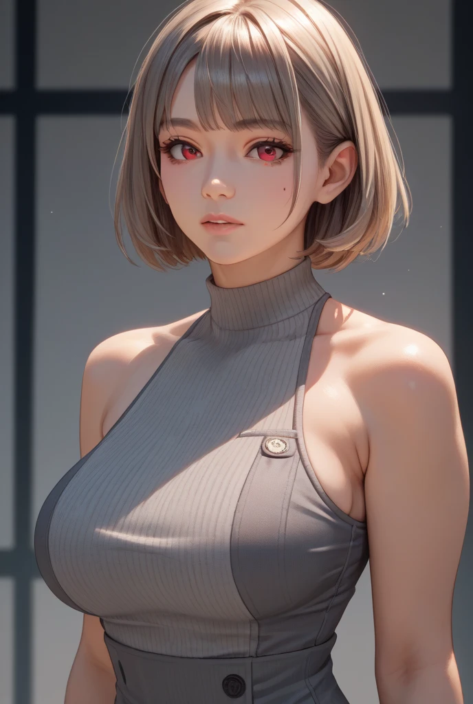 (8K, Photorealistic, RAW photo, Top quality: 1.4), (1girll), Super beautiful, (Realistic face), (Boyish, Silver berries are short-haired), Beautiful cyberpunk set, Glare tempts the audience, Beautiful expression, Beautiful breasts, (Realistic skin), Beautiful smile, (soldier), Attractive, 超高分辨率, Ultra photo realsisim, High definition, Spoiled