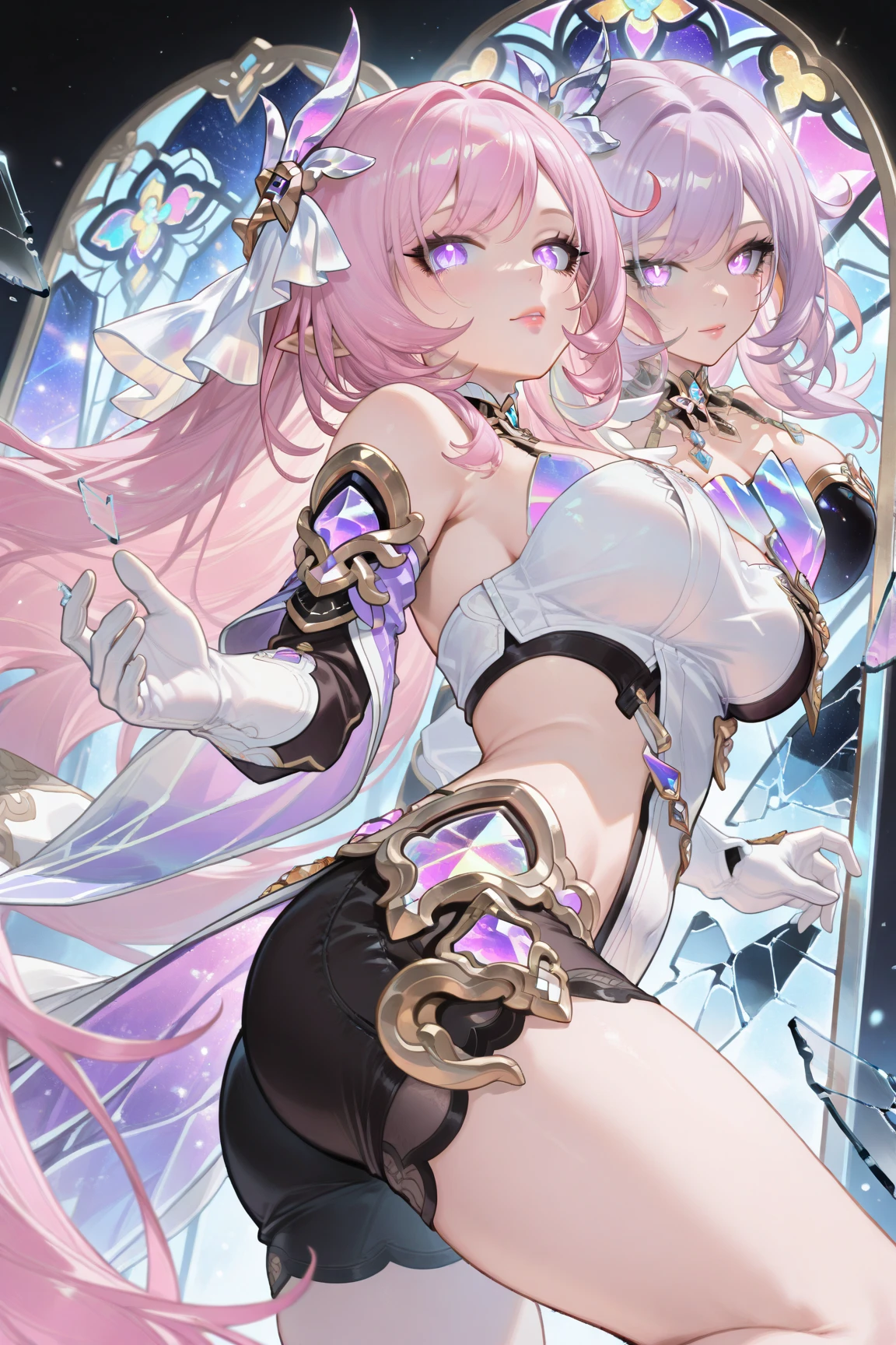 1girl,pink hair, open forehead, fat titties, blue eyes, slim waist, 20 years old, long legs, adult, correct anatomy, best quality, detailed eyes, high-quality hair, 2 eyes, 2 hands, correct leg anatomy, 2 legs, correct hand anatomy, long eyelashes, beautiful lips, lots of details, an adult beauty