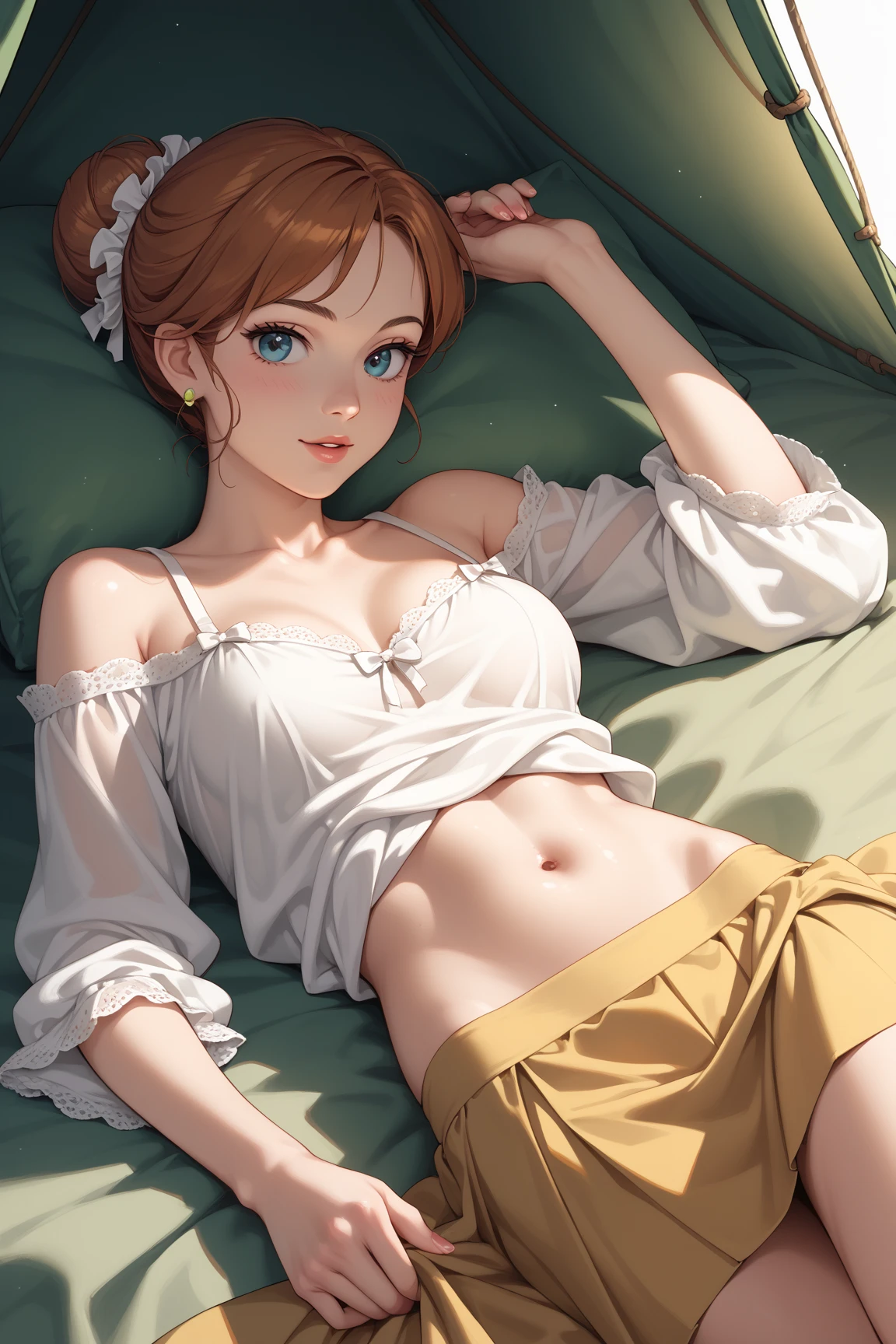 (extremely detailed CG unity 8k wallpaper:1.5),<(masterpiece:1.5), (best quality:1.7), high resolution illustration, (finely detailed eyes and detailed face:1.3), (detail:1.3, best quality, (ultra-detailed), (an extremely delicate and beautiful), (illustration), (painting),(masterpiece:1.5),cinematic light,dynamic angle,floating,sharp focus,(2d:1.7), (best quality:1.3),(illustration:1.1),((disheveled hair:1.2),(beautiful detailed eyes:1.1),(cinematic light:1.1), Indian teen girl, sleeping on the bed, mini skirt, small top, bare shoulder,