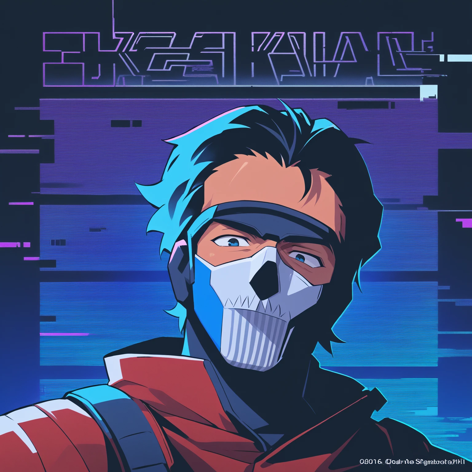 Logo for Punisher Dark Skull Lives with black and blue colors.