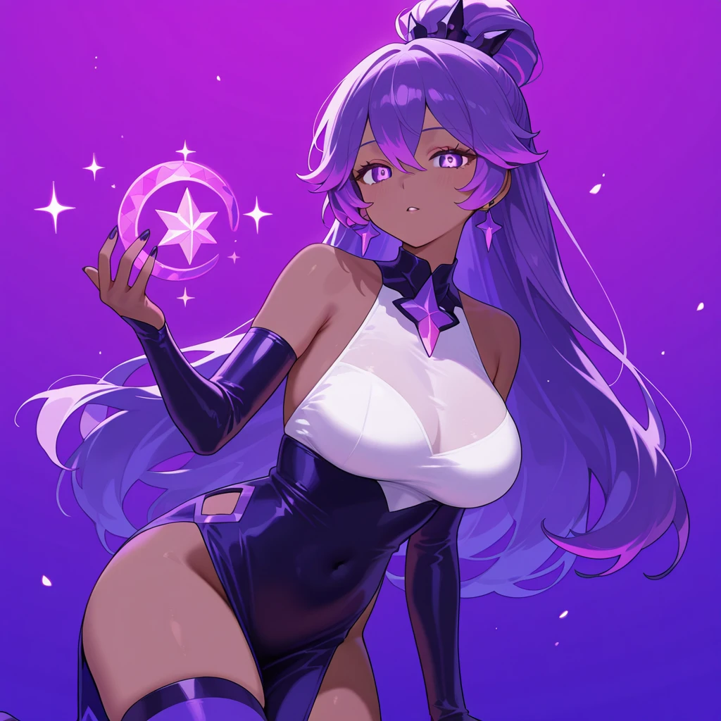 (HD, Sharp, Fractal), Single Woman, Super Glossy Skin, Magical Girl, Leotard, Mini Skirt, Evil Smile,