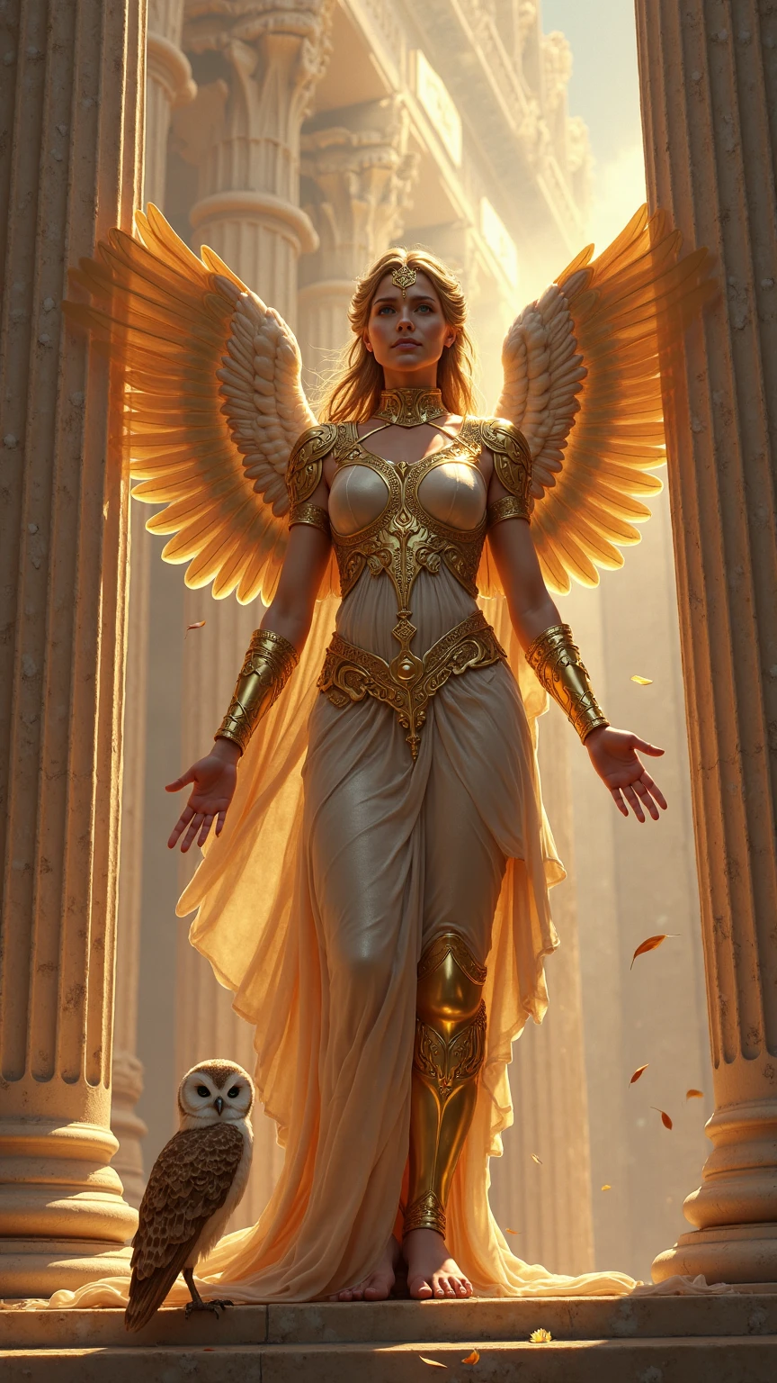 a closeup of a statue of an angel with a golden halo, deusa. Detalhes extremamente altos, Artgerm Julie Bell Beeple, Deusa Dourada Atena, Armadura Dourada Angelical, Deusa da Luz, Deusa grega Atena, tall female angel, deusa bonita, O Deus Atena, arte conceitual | Artgerm, Deusa da mitologia grega, Anjo majestoso de corpo inteiro
