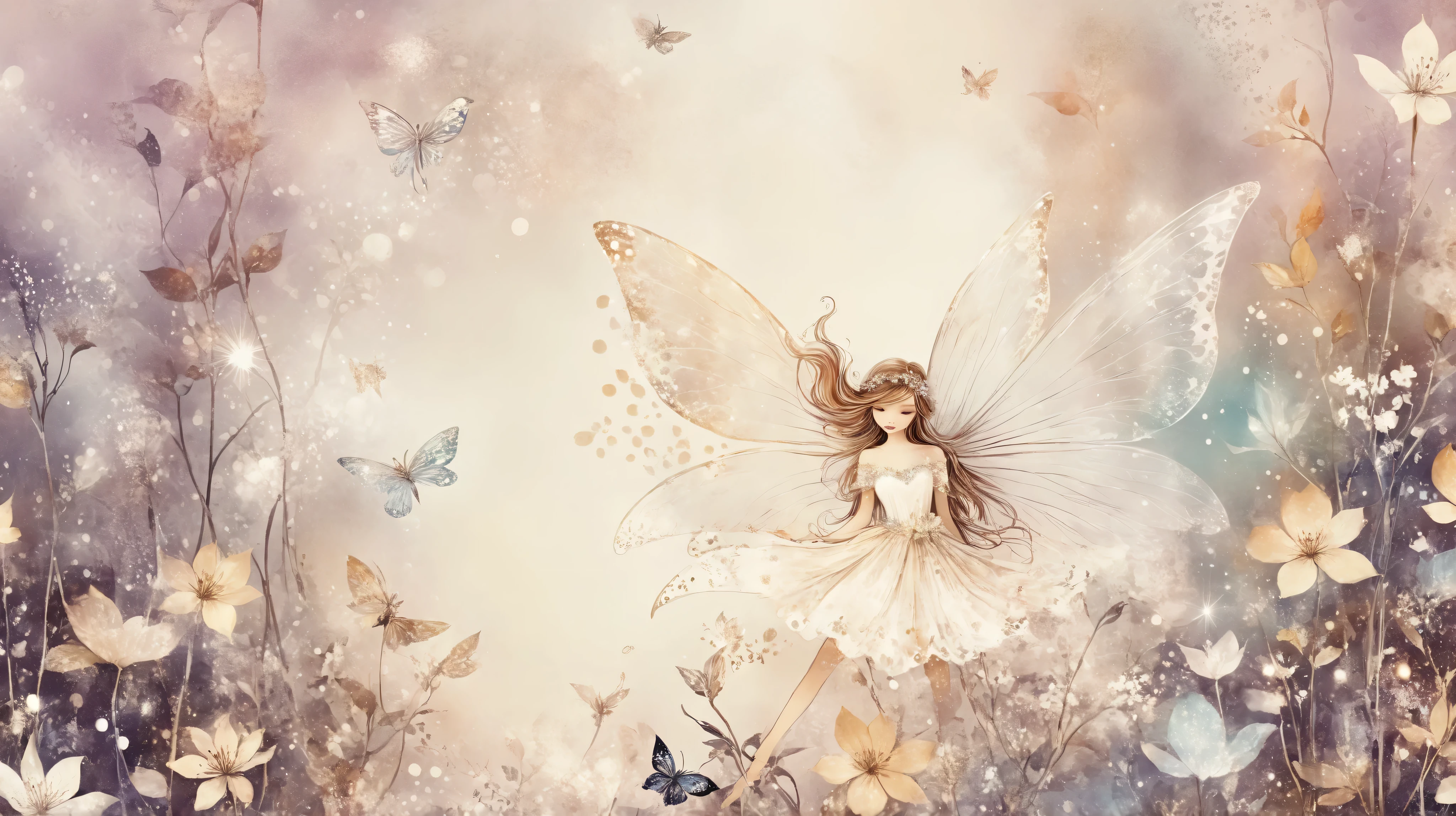 novuschroma style Cute magic fairy fantasy illustration in Novuschroma style with patterns 