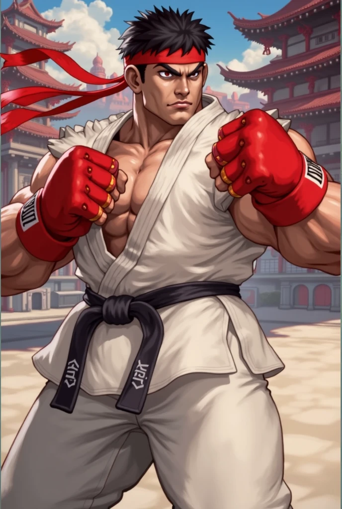 masterpiece, highquality, smiling, opened eyes, mafia fancy restaurant, 45.y.o., man, GeeseHoward, detailed face, detailed eyes, shirtless, red pants, red hakana, black belt, hanging jacket, bracelets, crossed arms 1guy, solo, style-empire